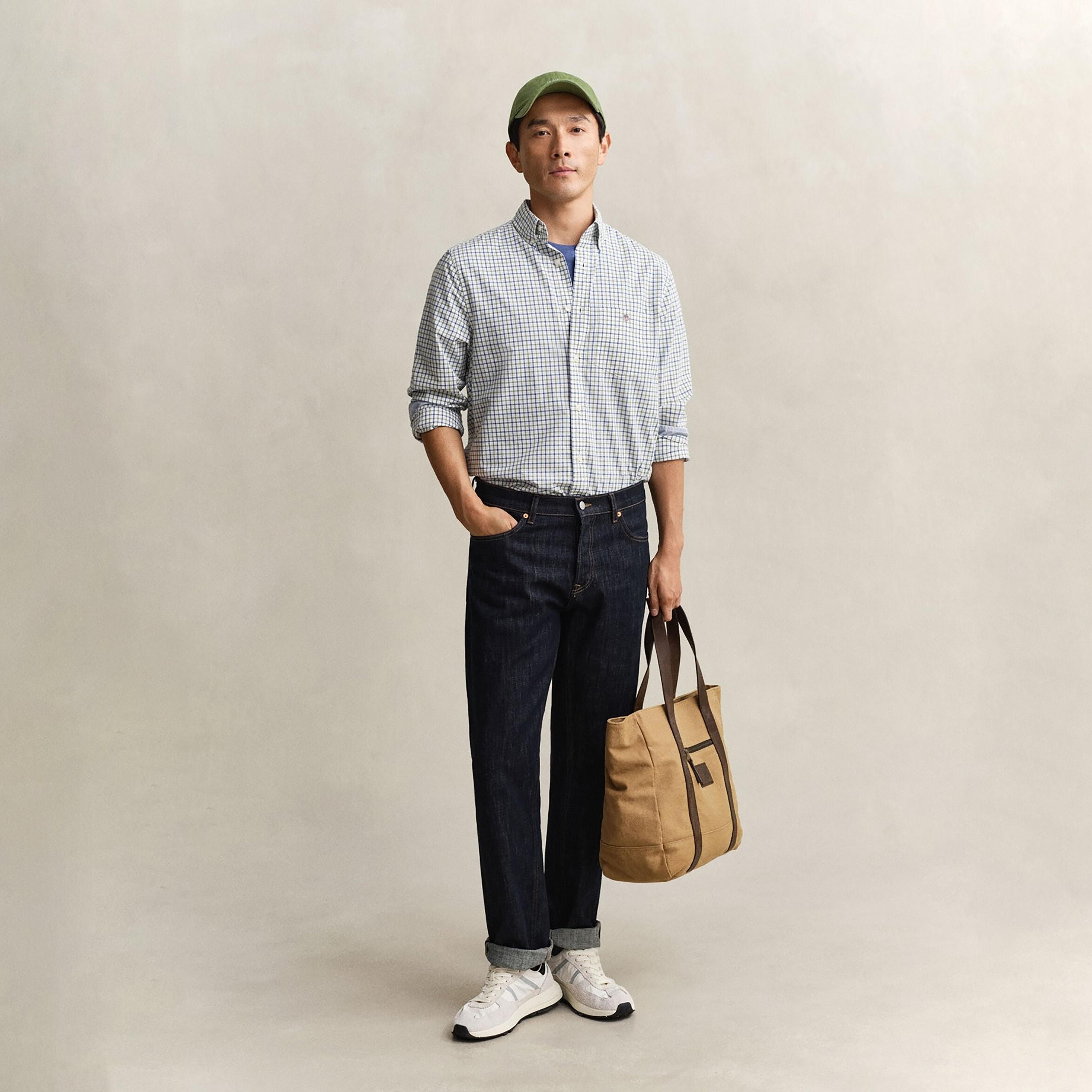 Gant Checked Regular Fit Long Sleeves Button-Down Collar Men's Shirt-men-clothing-shirts-image-2