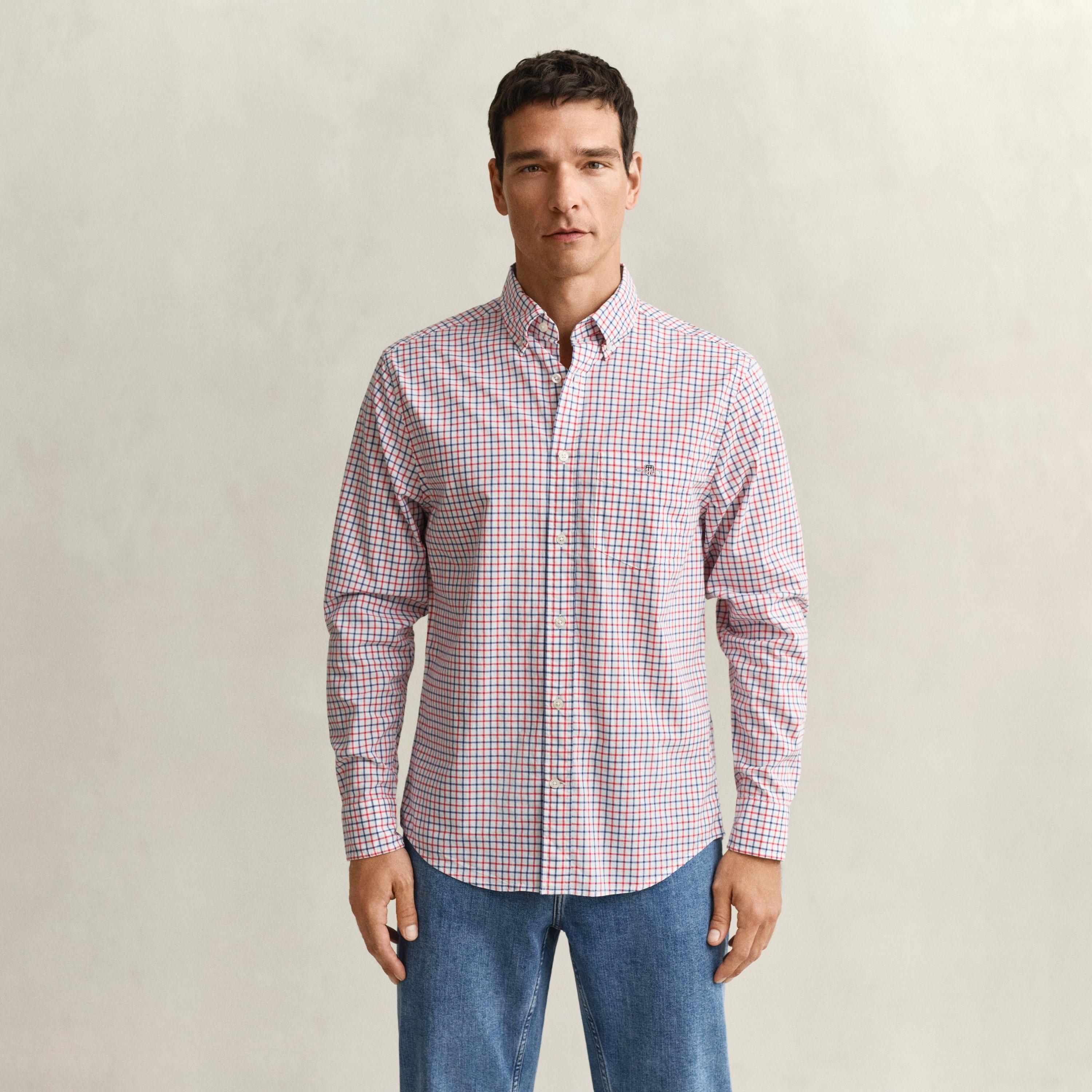 قميص رجالي بقصّة عادية وأكمام طويلة وياقة بأزرار من جانت-men-clothing-shirts-image-7