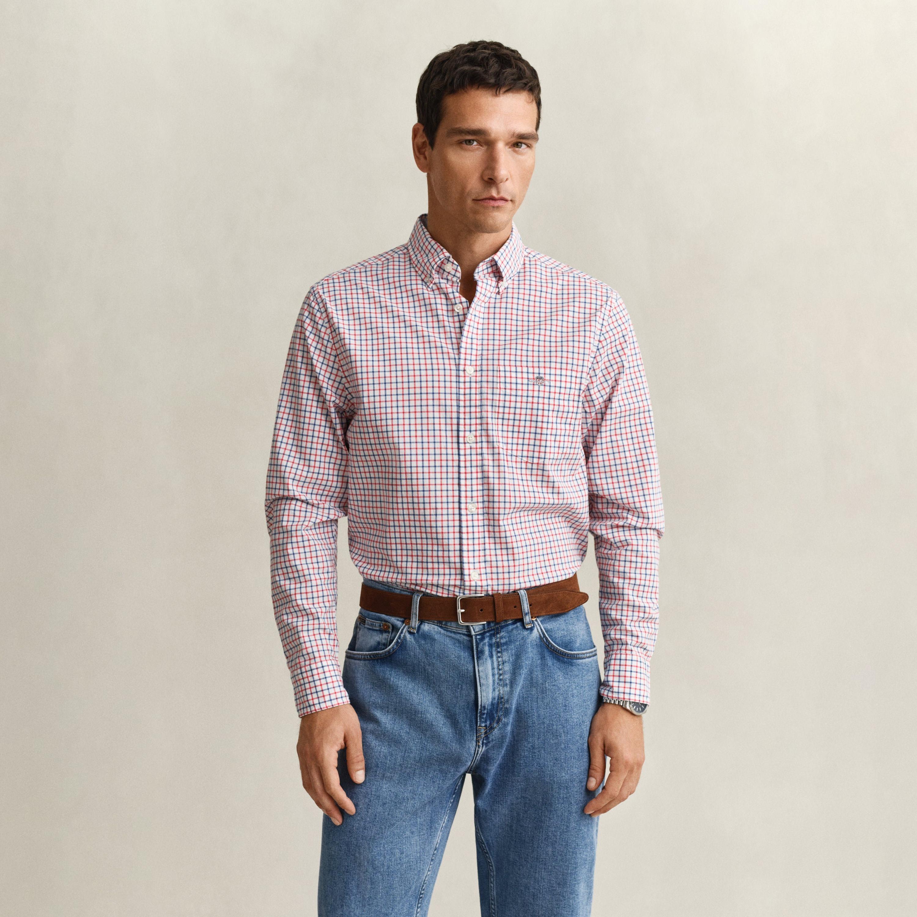 قميص رجالي بقصّة عادية وأكمام طويلة وياقة بأزرار من جانت-men-clothing-shirts-image-11