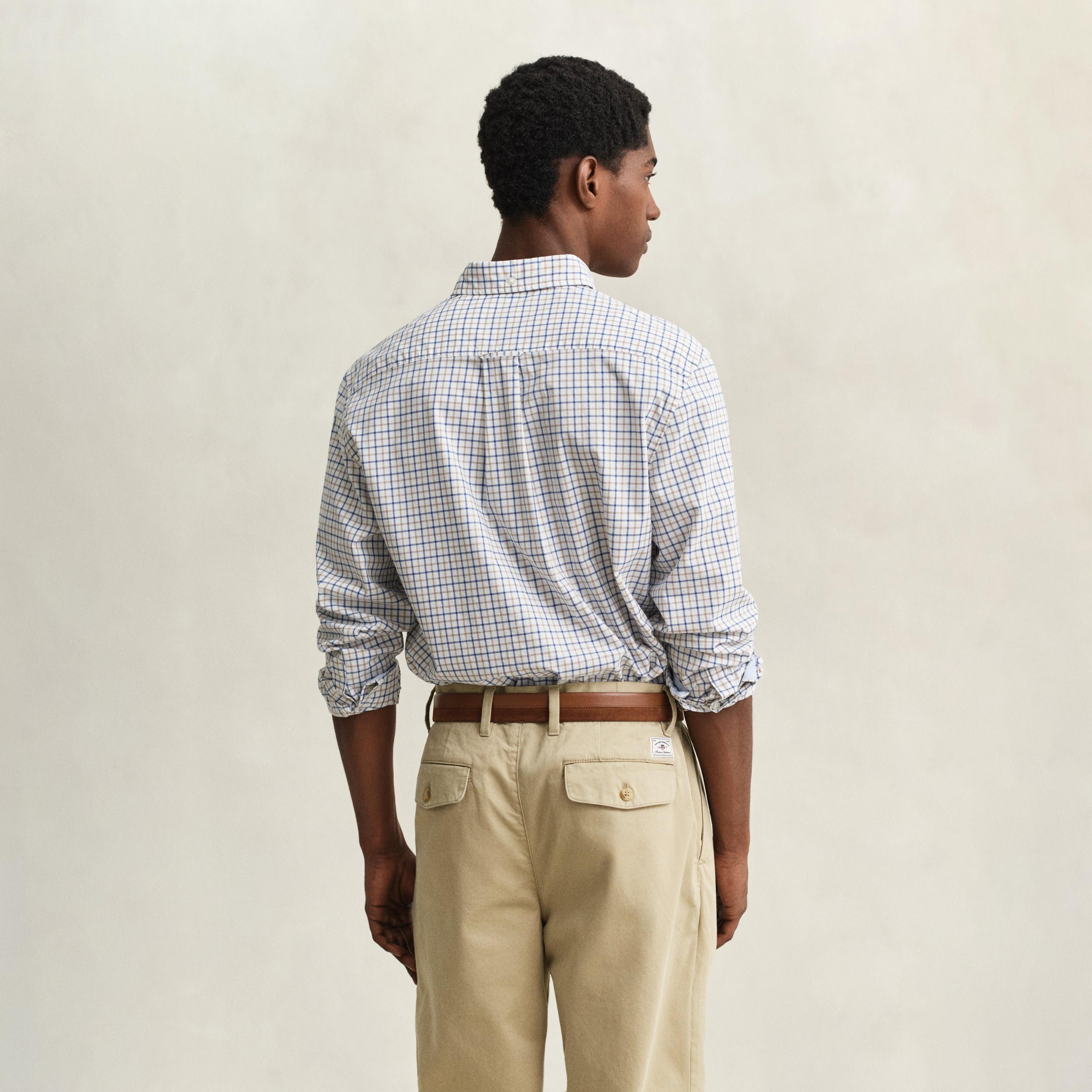 Gant Checked Regular Fit Long Sleeves Button-Down Collar Men's Shirt-men-clothing-shirts-image-4