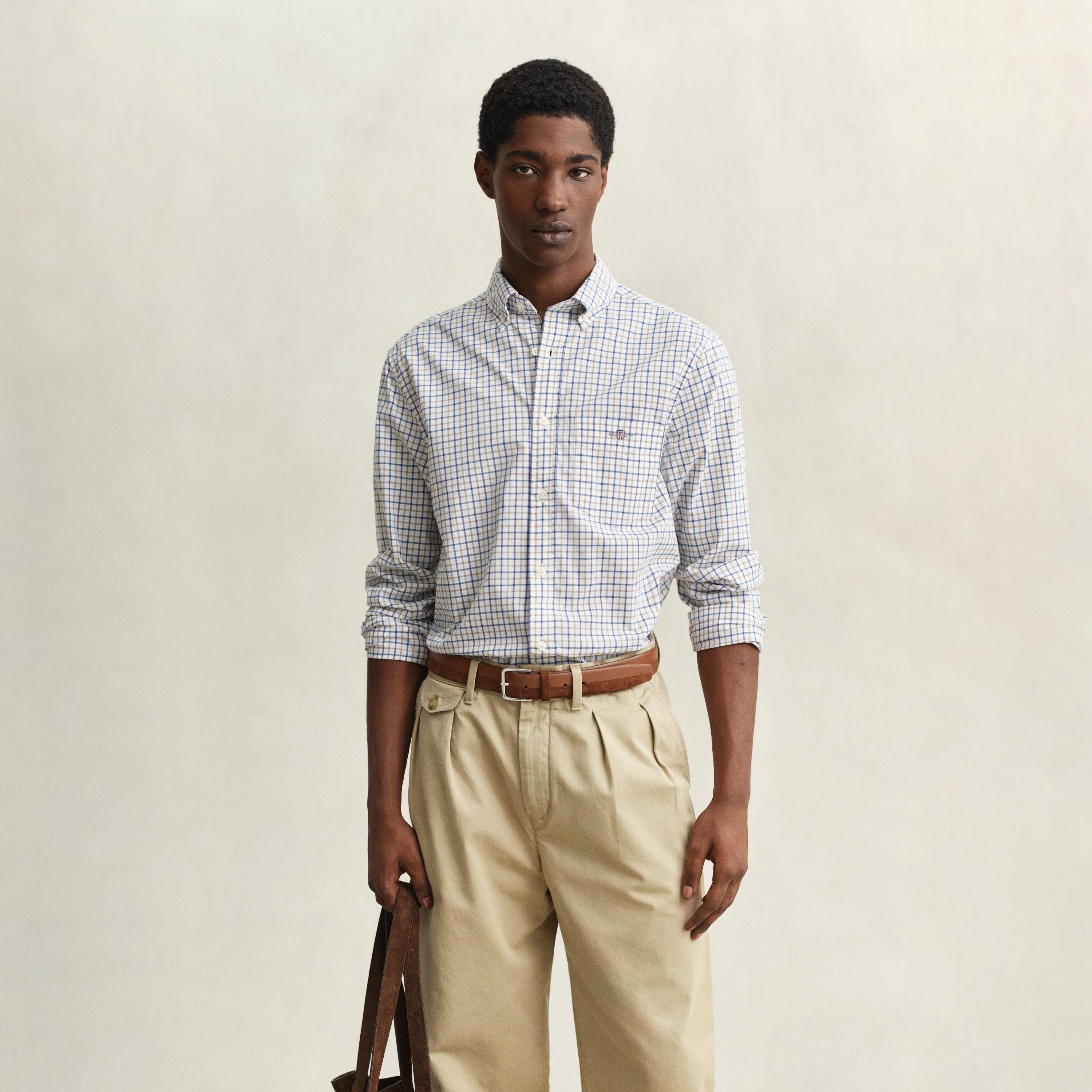 Gant Checked Regular Fit Long Sleeves Button-Down Collar Men's Shirt-men-clothing-shirts-image-5