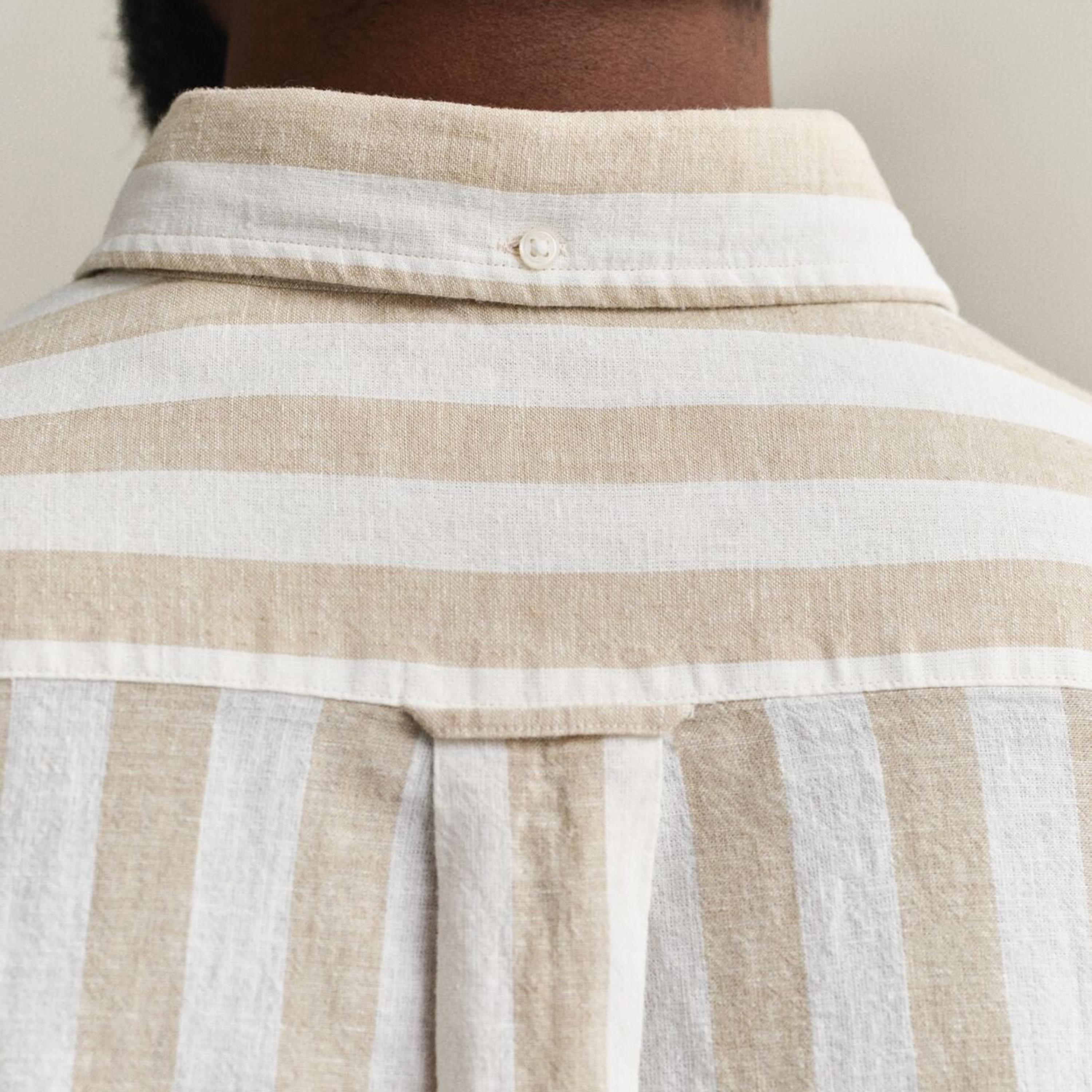 Gant Striped Regular Fit Long Sleeves Linen Button-Down Collar Men's Shirt-men-clothing-shirts-image-6