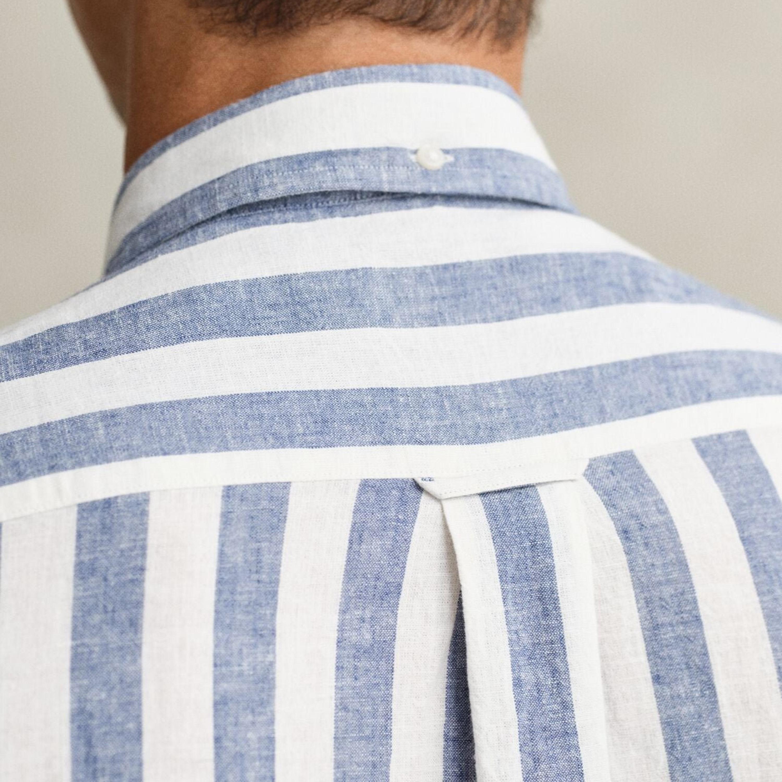 Gant Striped Regular Fit Long Sleeves Linen Button-Down Collar Men's Shirt-men-clothing-shirts-image-15