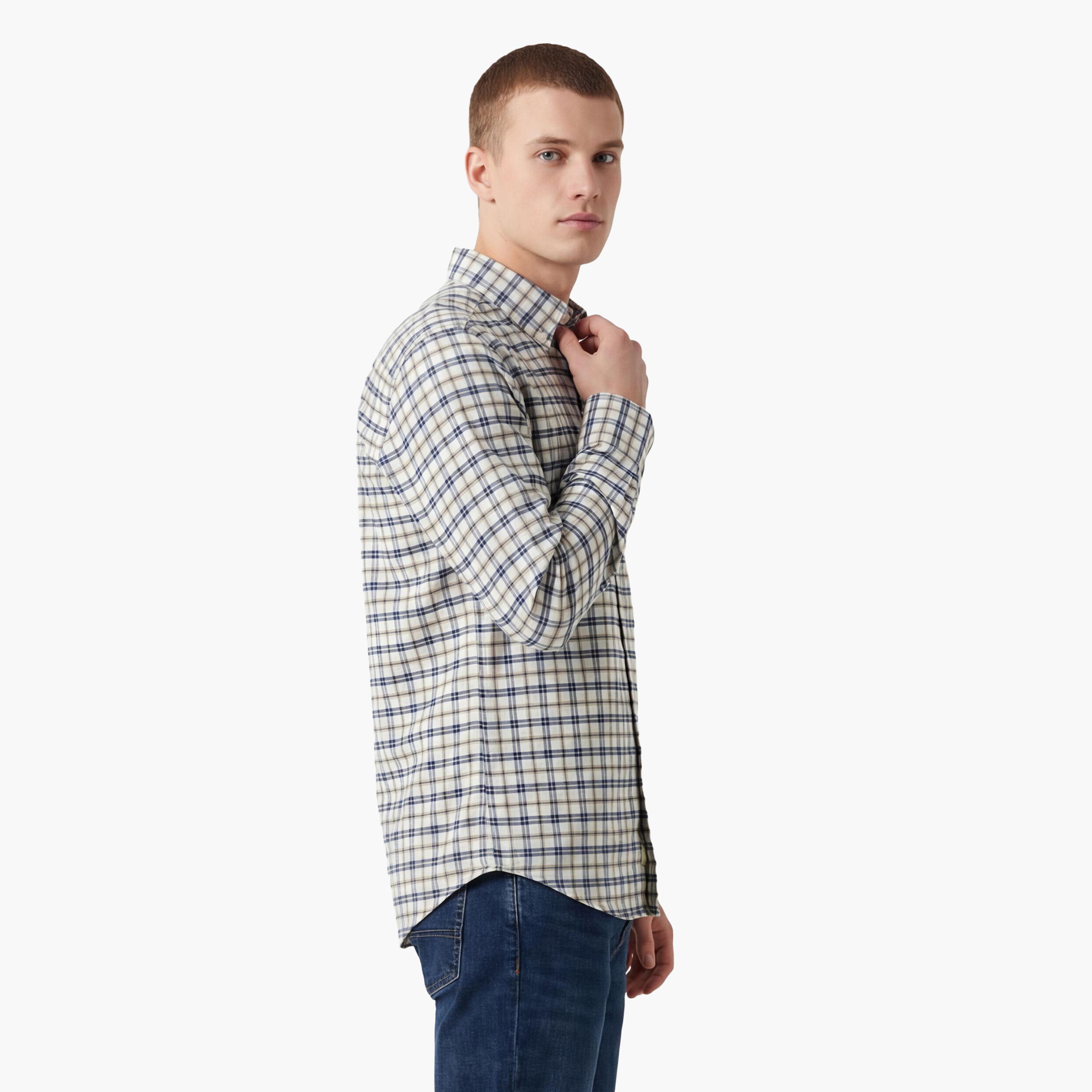 قميص رجالي بقصّة عادية وأكمام طويلة وياقة بأزرار من جانت-men-clothing-shirts-image-9