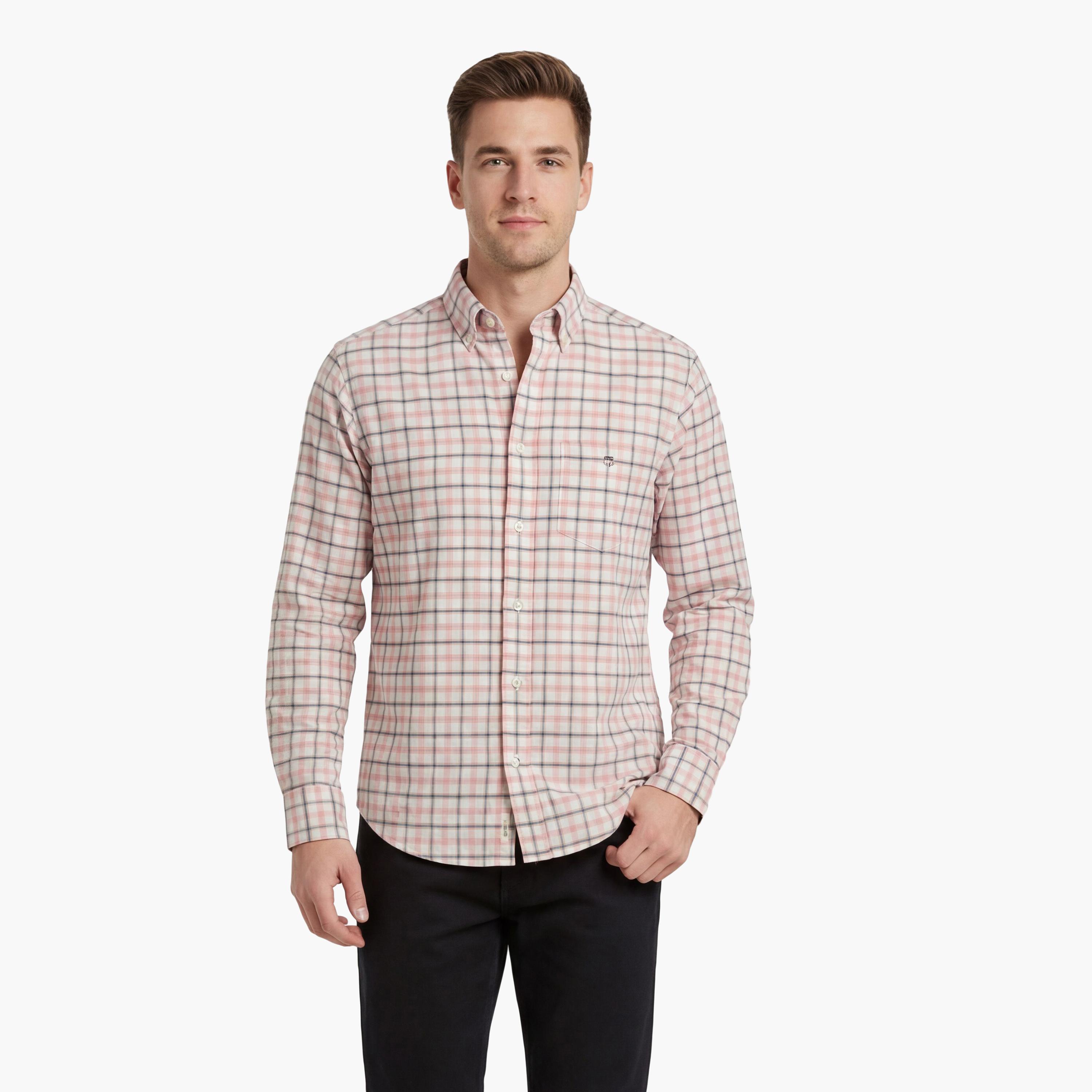 قميص رجالي بقصّة عادية وأكمام طويلة وياقة بأزرار من جانت-men-clothing-shirts-image-13