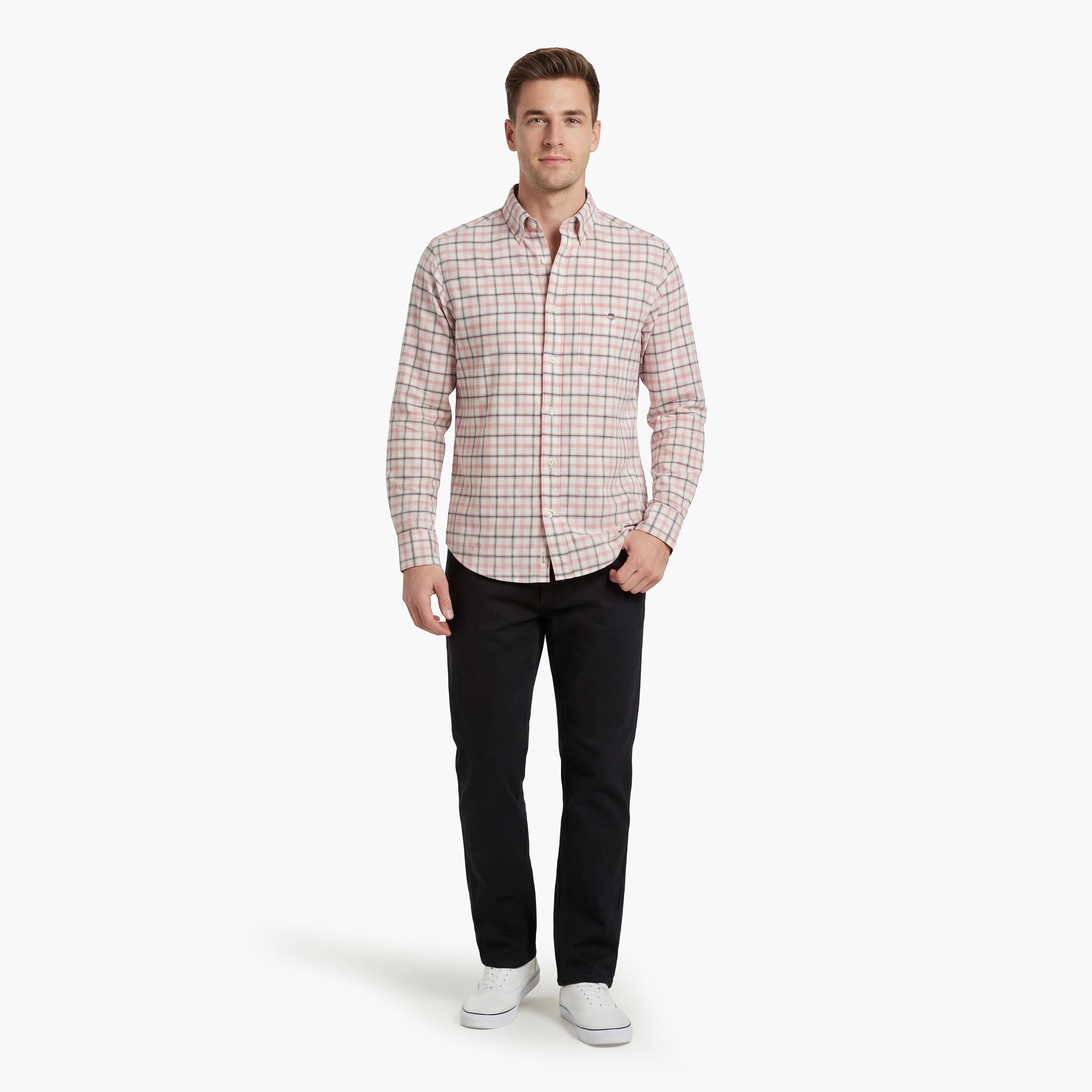 قميص رجالي بقصّة عادية وأكمام طويلة وياقة بأزرار من جانت-men-clothing-shirts-image-14