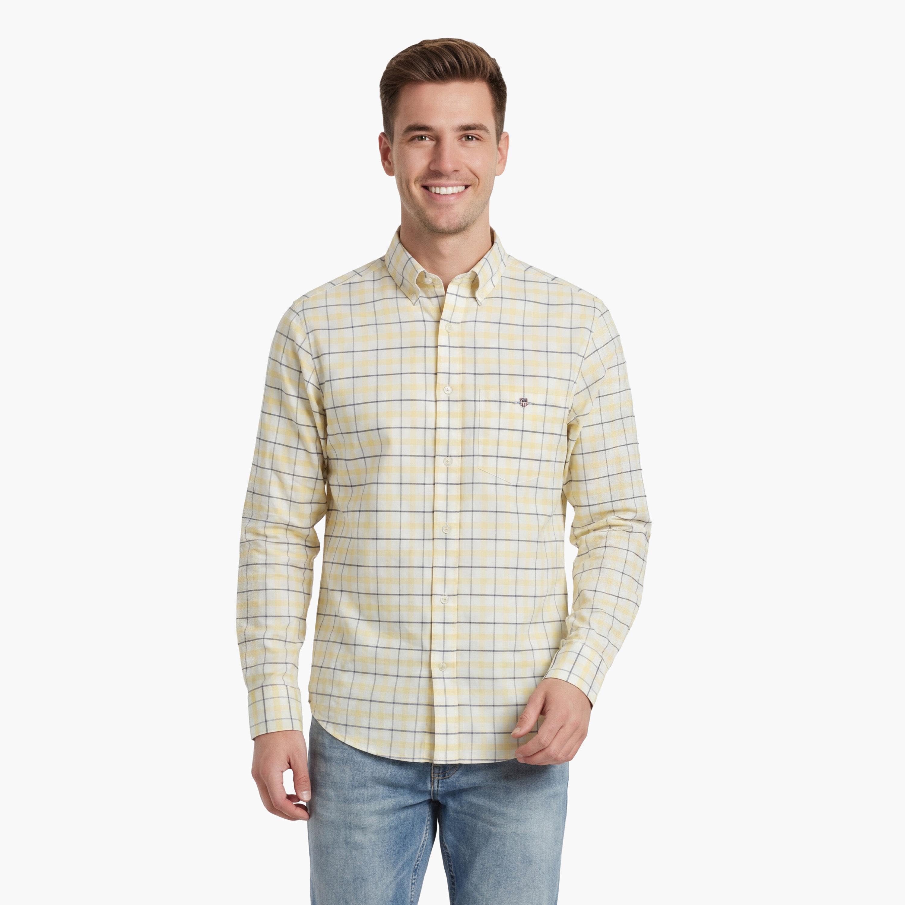 قميص رجالي بقصّة عادية وأكمام طويلة وياقة بأزرار من جانت-men-clothing-shirts-image-19