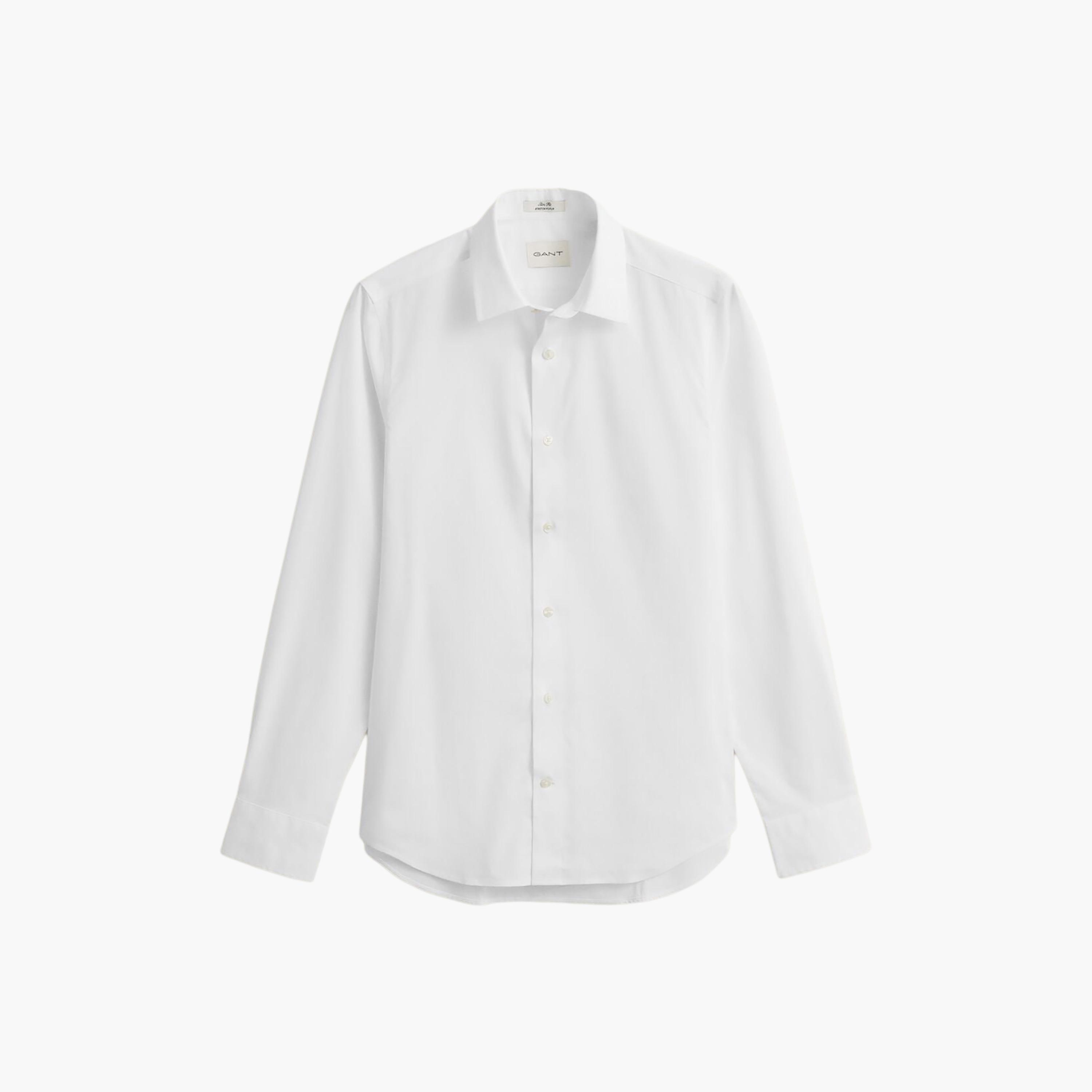 قميص رجالي بأكمام طويلة وقصة "سليم فيت" سادة وياقة "سبريد" من جانت-men-clothing-shirts-image-5
