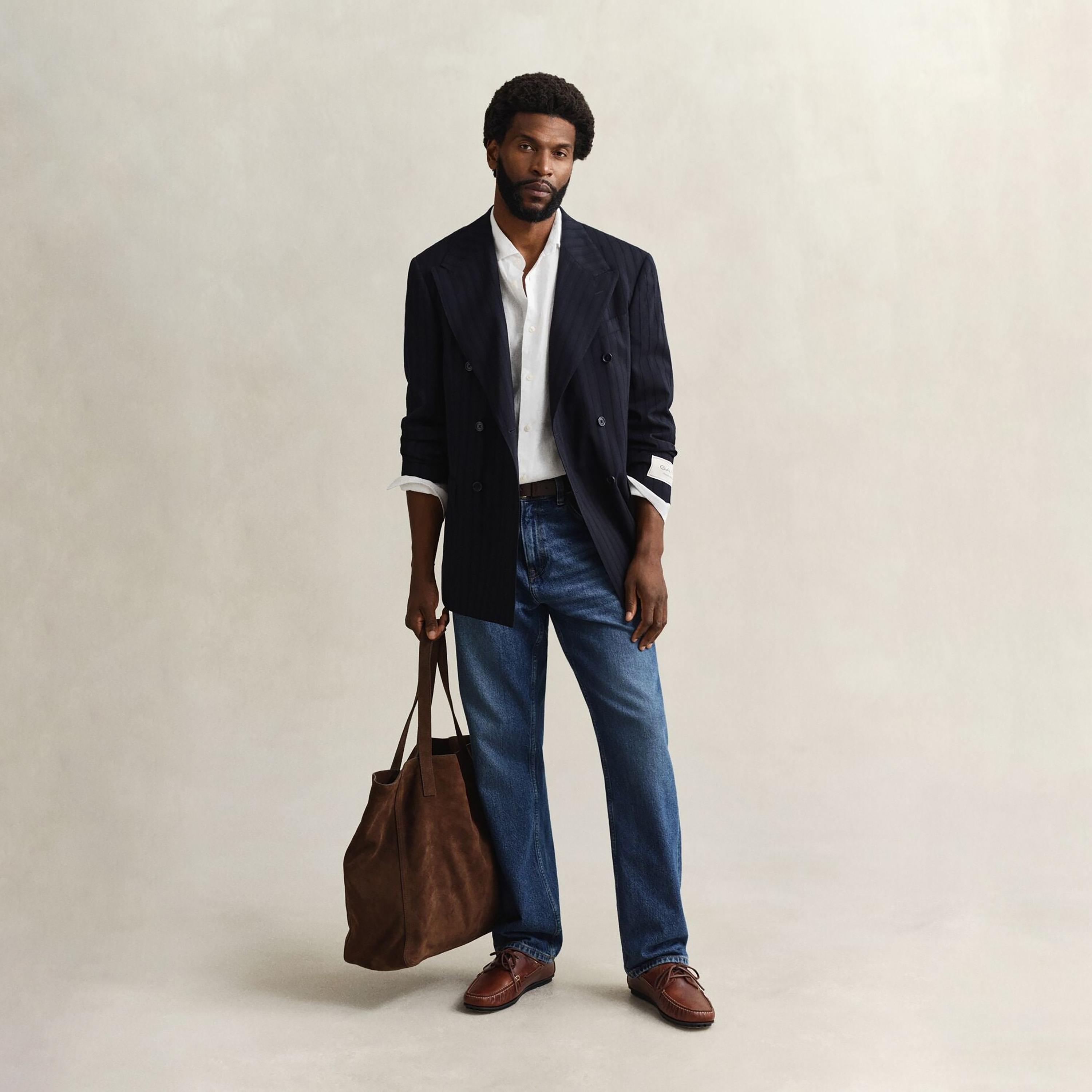 Gant Regular Fit Plain Spread Collar Long Sleeves Men's Linen Shirt-men-clothing-shirts-image-3