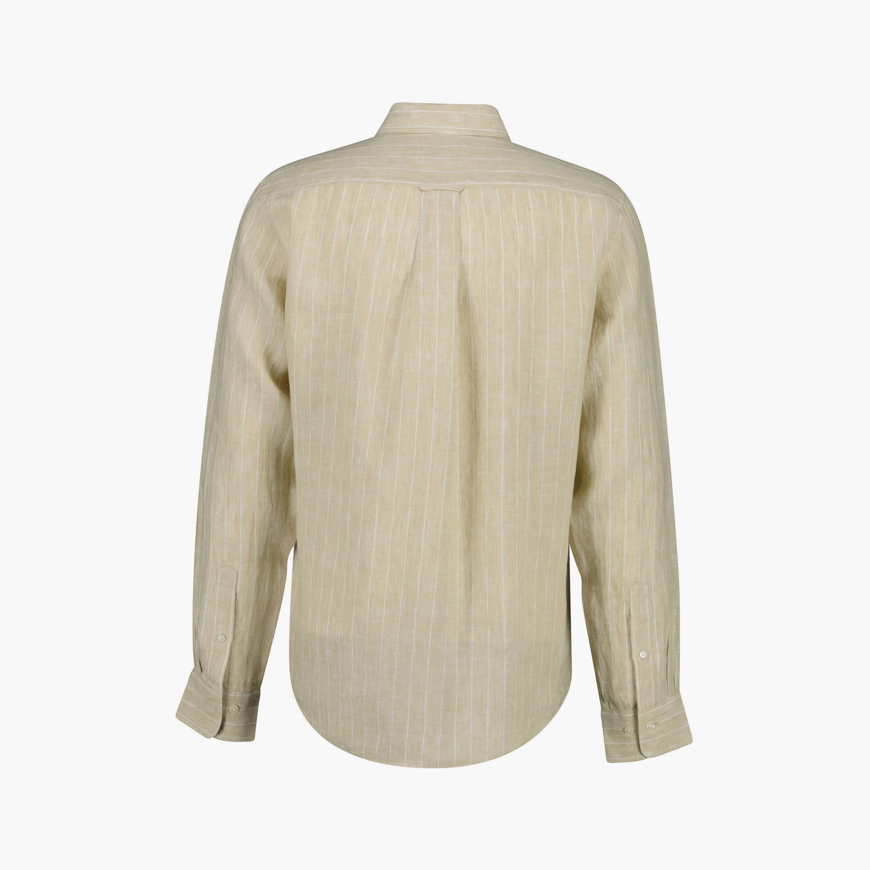 Gant Striped Regular Fit Long Sleeves Linen Spread Collar Men's Shirt-men-clothing-shirts-image-12