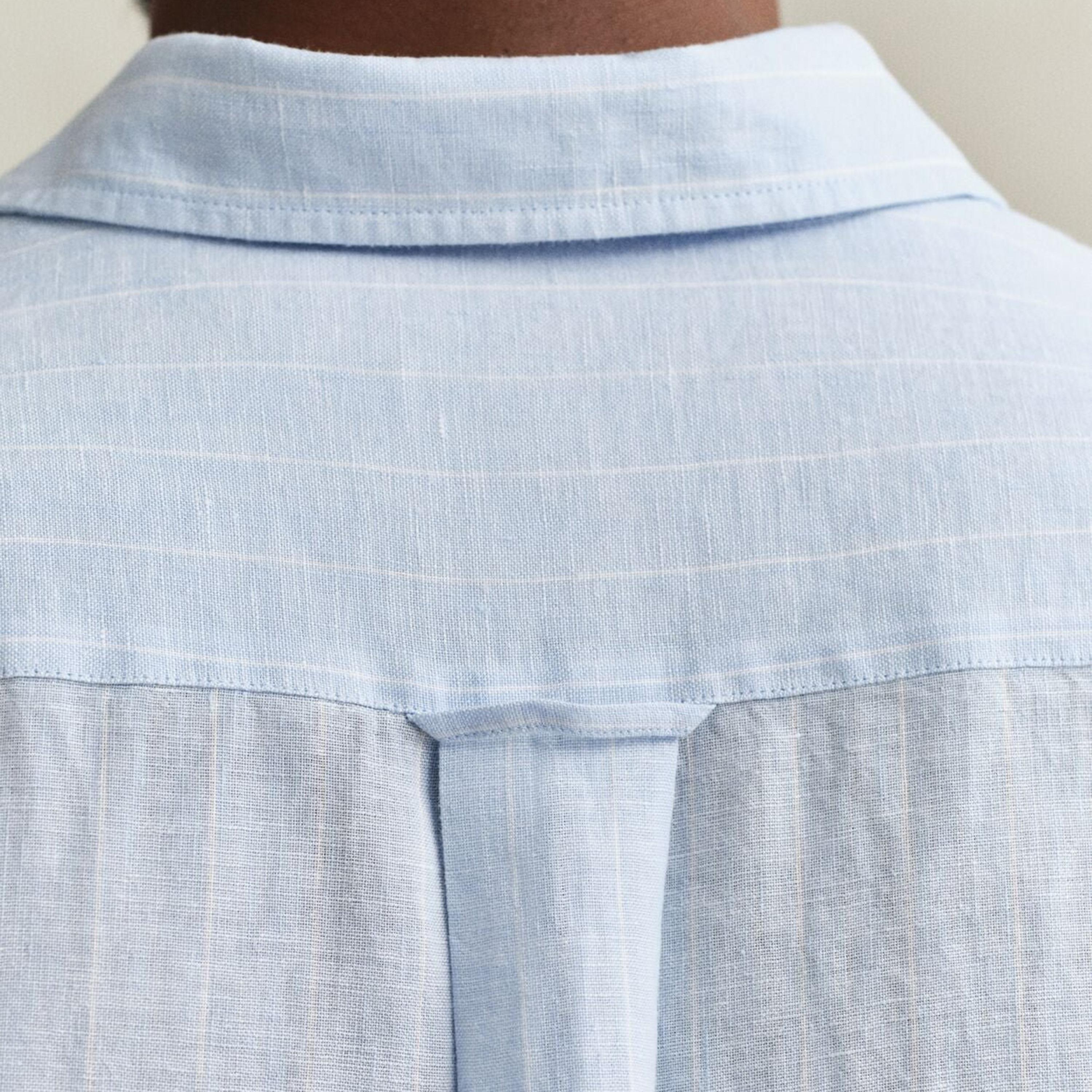 Gant Striped Regular Fit Long Sleeves Linen Spread Collar Men's Shirt-men-clothing-shirts-image-17