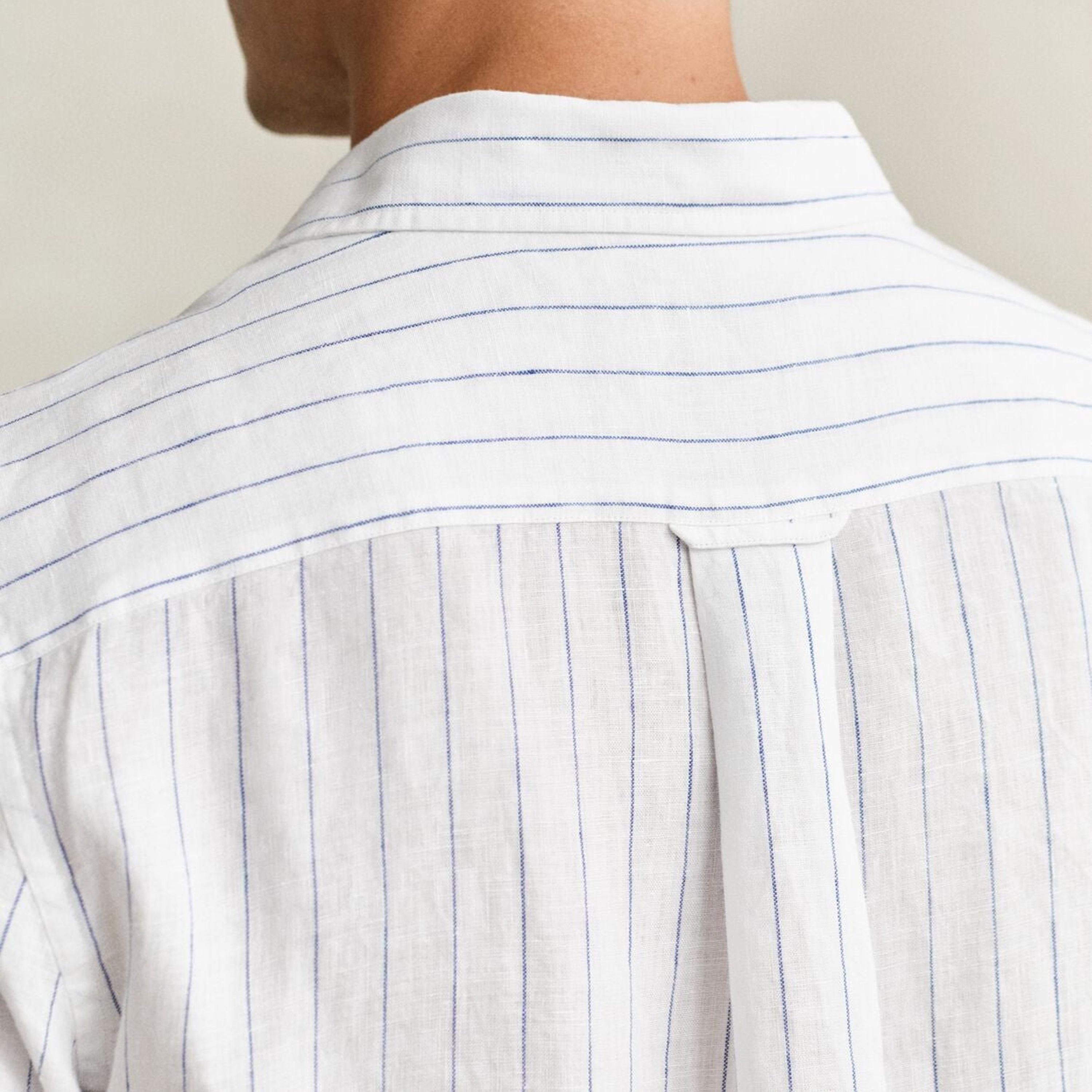 Gant Striped Regular Fit Long Sleeves Linen Spread Collar Men's Shirt-men-clothing-shirts-image-3