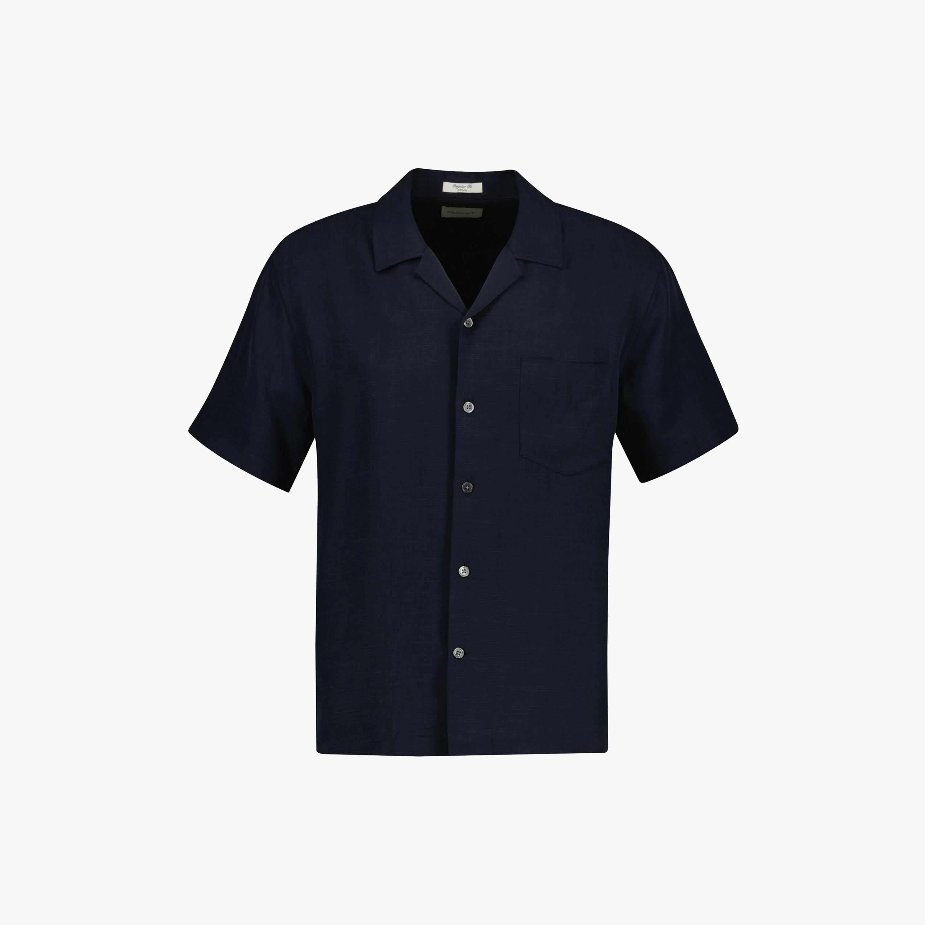 Gant Regular Fit Plain Resort Collar Short Sleeves Men's Shirt-men-clothing-shirts-image-5