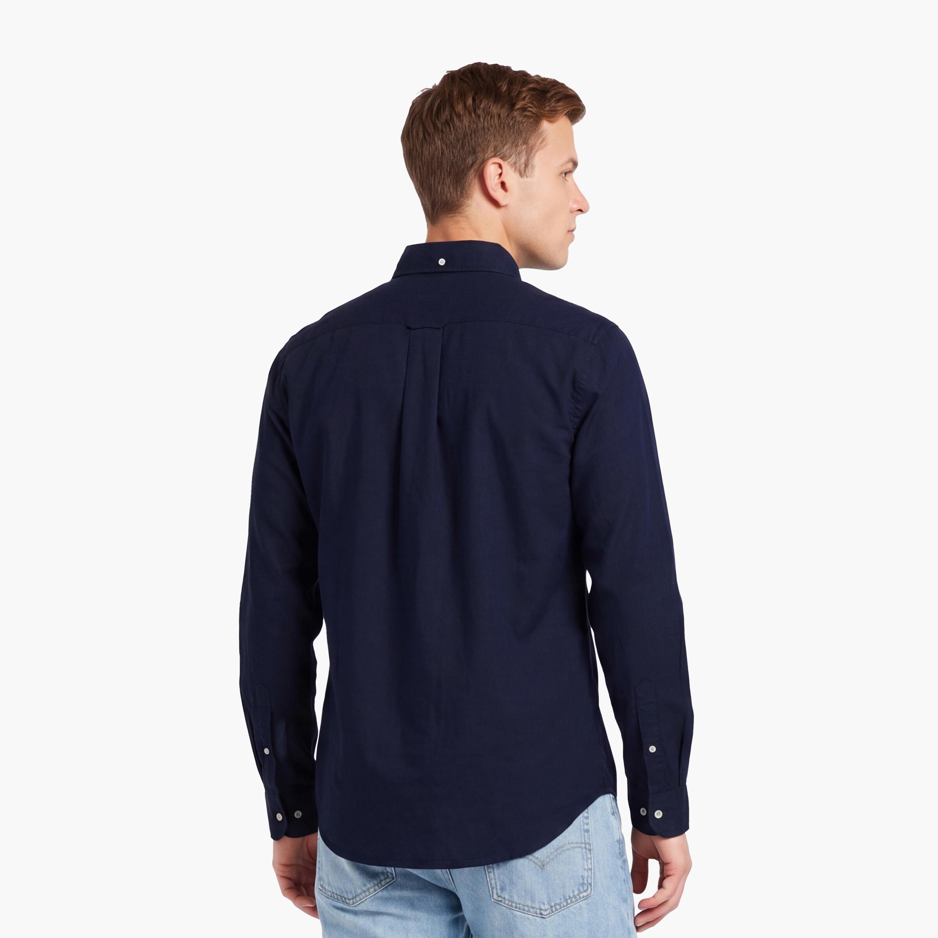 Gant Regular Fit Plain Button Down Collar Long Sleeves Men's Shirt-men-clothing-shirts-image-4