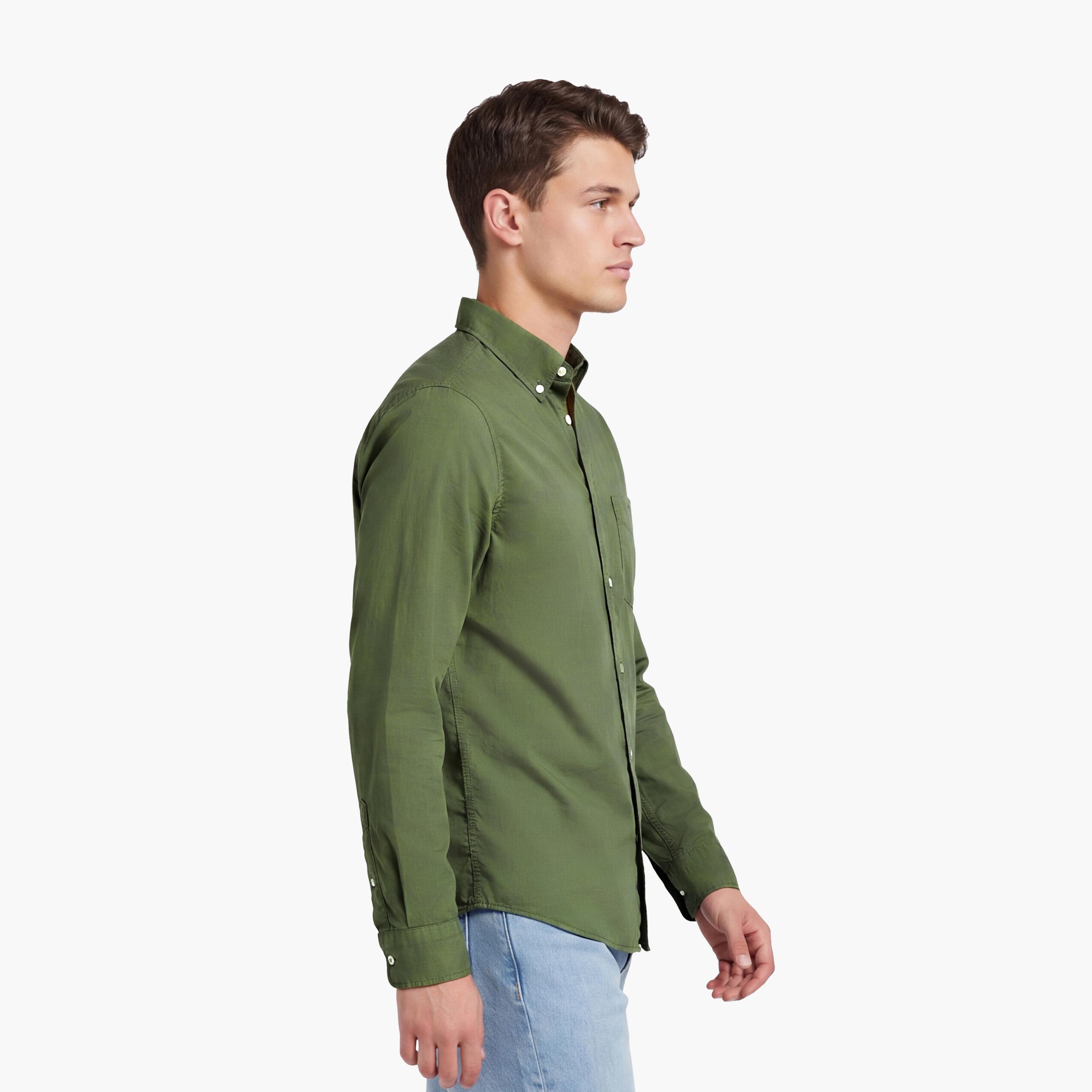 Gant Regular Fit Plain Button Down Collar Long Sleeves Men's Shirt-men-clothing-shirts-image-5