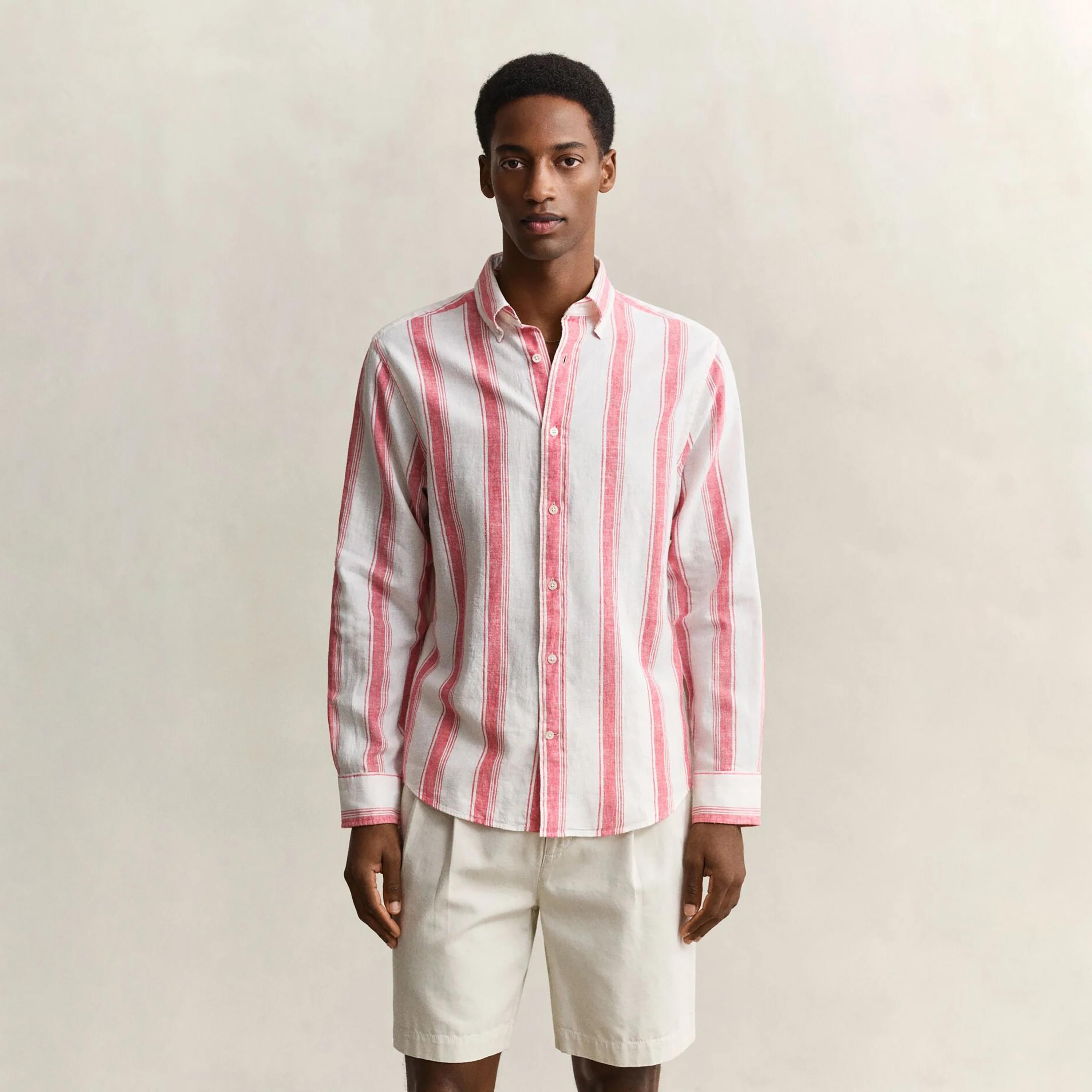 Gant Regular Fit Striped Button Down Collar Long Sleeves Men's Shirt-men-clothing-shirts-image-1