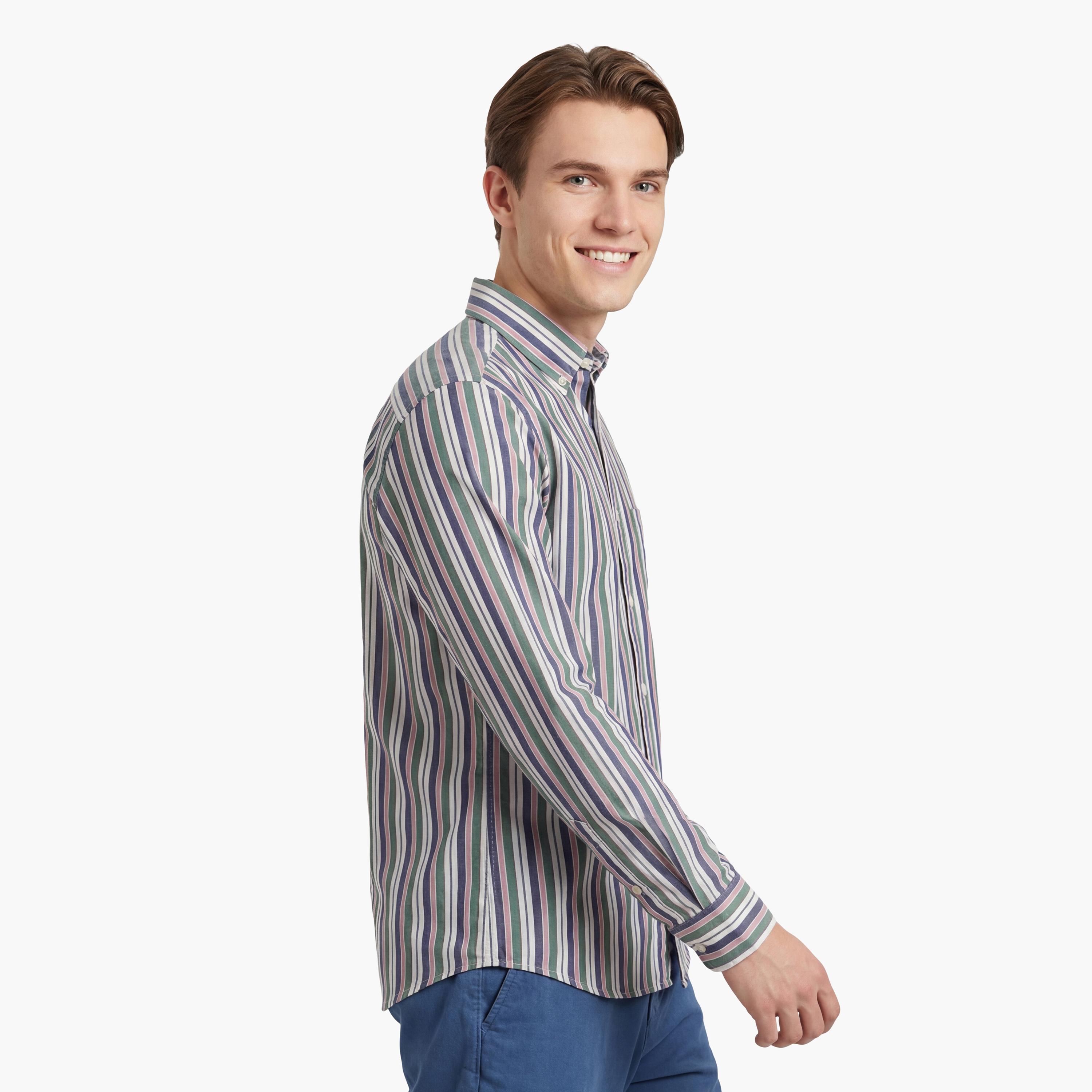 Gant Striped Regular Fit Long Sleeves Button-Down Collar Men's Shirt-men-clothing-shirts-image-3