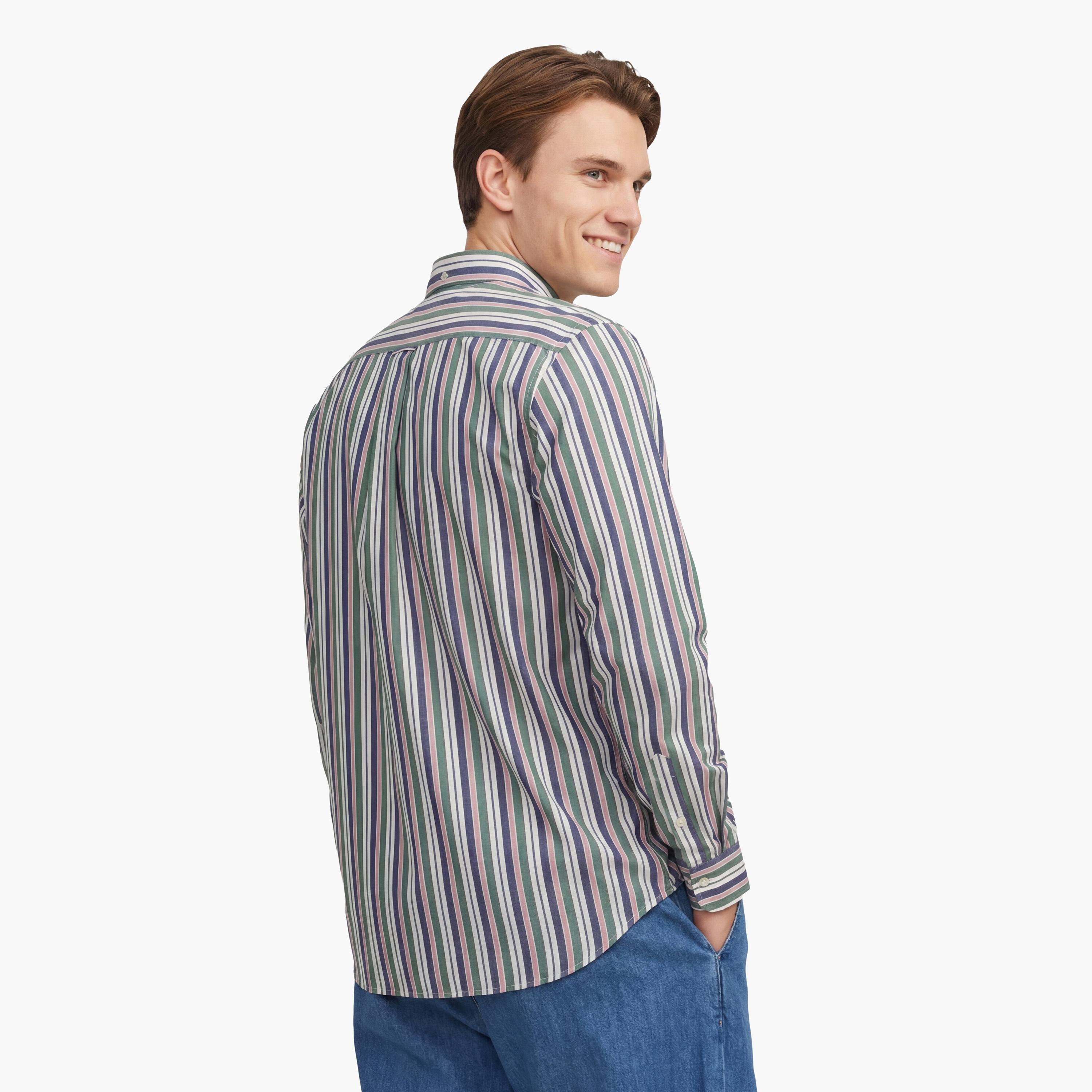 قميص رجالي مخطط بقصّة عادية وأزرار وأكمام طويلة من جانت-men-clothing-shirts-image-4