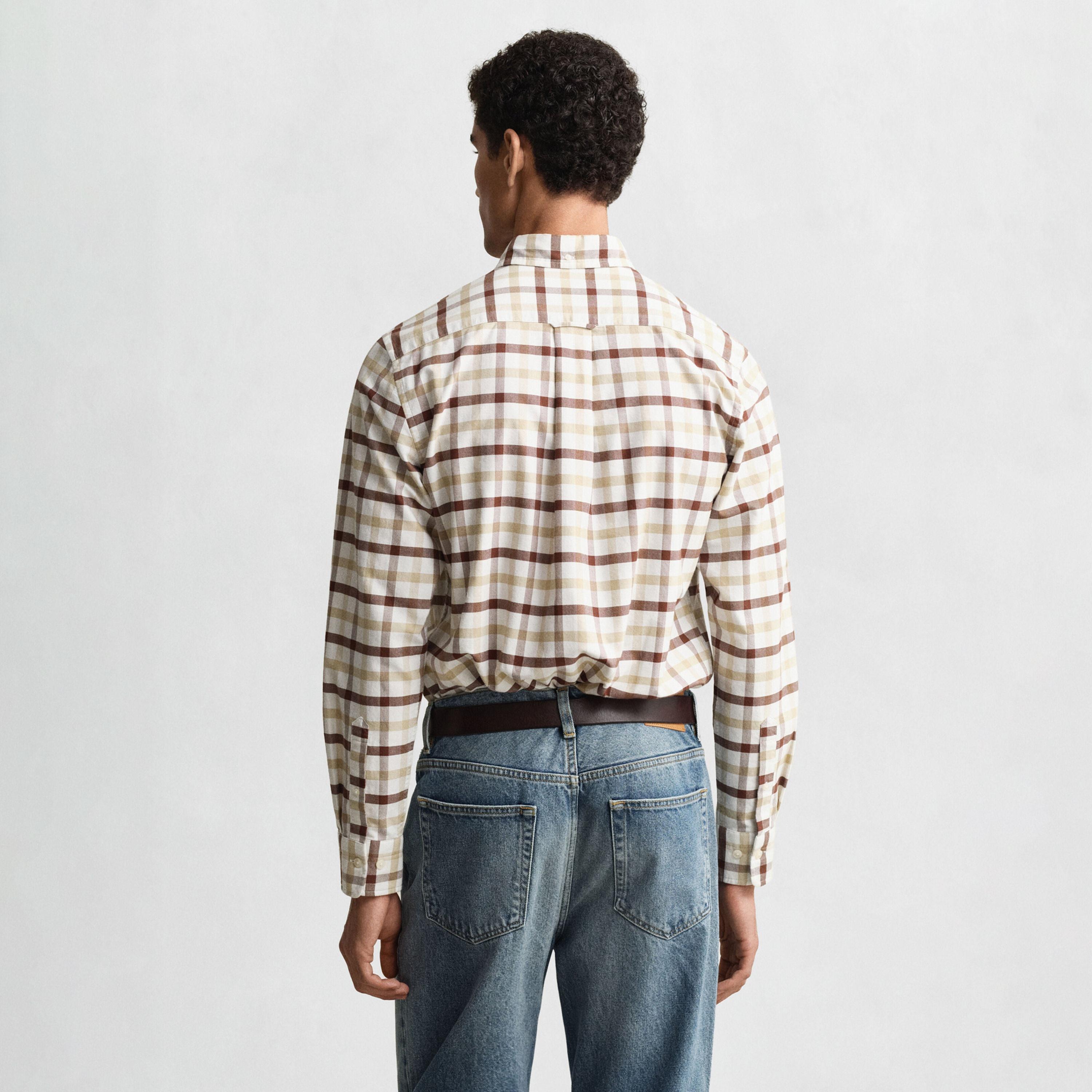 Gant Checked Regular Fit Long Sleeves Oxford Button-Down Collar Men's Shirt-men-clothing-shirts-image-4