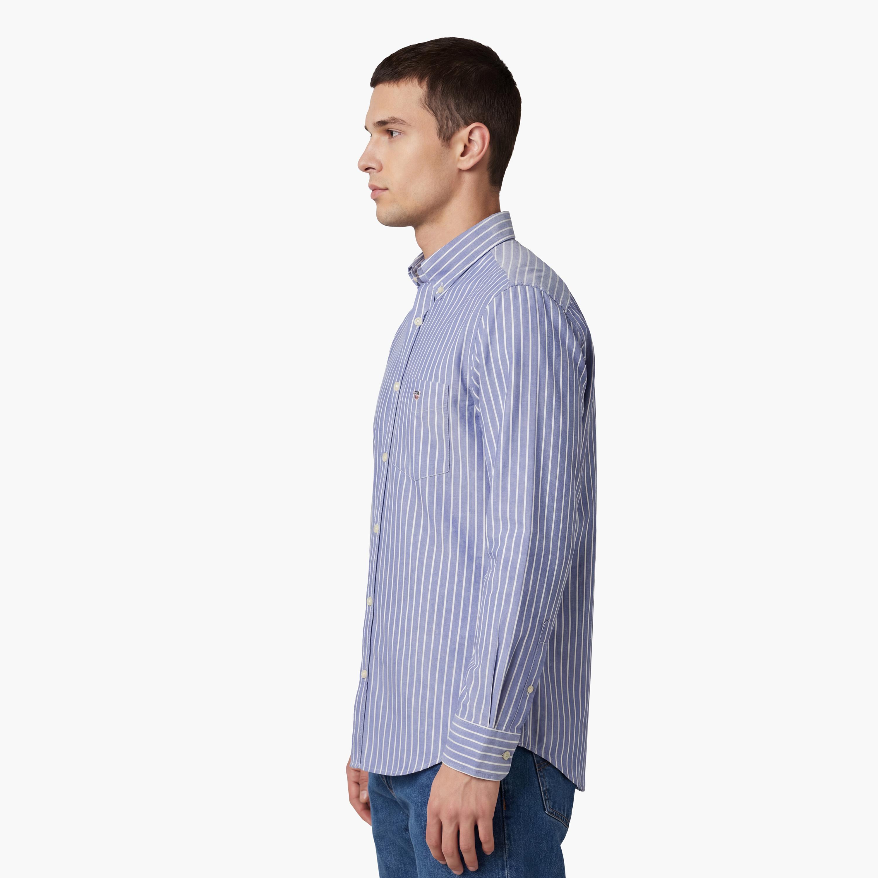 Gant Striped Regular Fit Long Sleeves Classic Oxford Button-Down Collar Men's Shirt-men-clothing-shirts-image-14