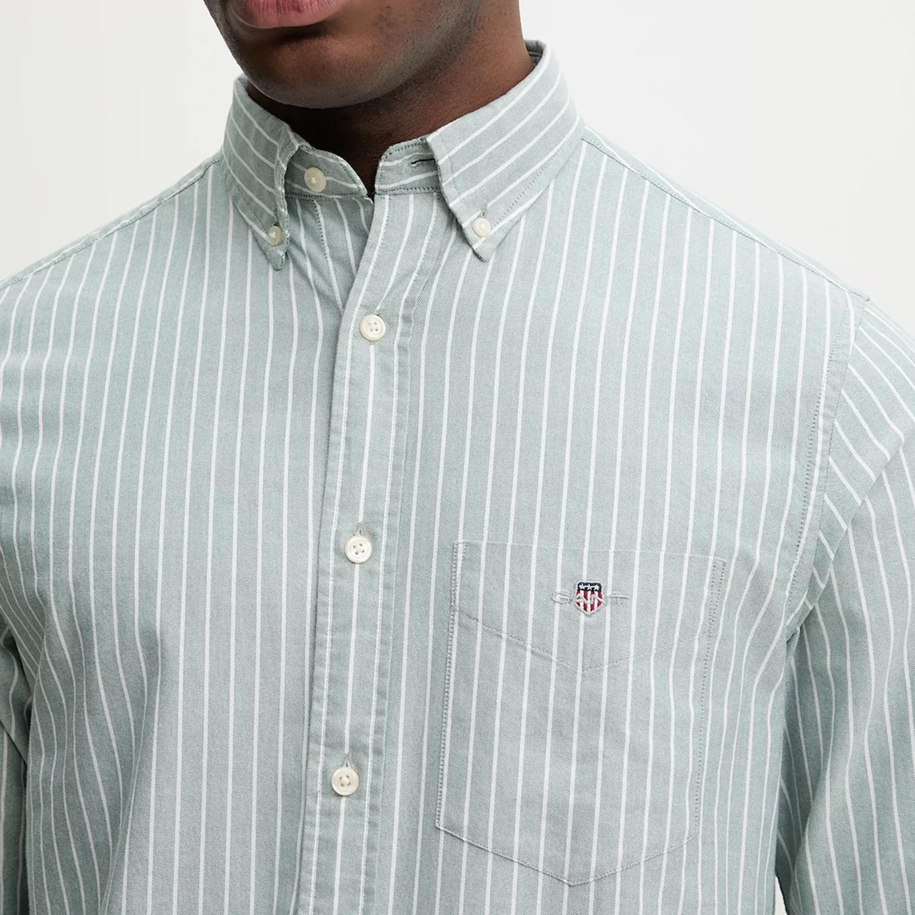 Gant Striped Regular Fit Long Sleeves Classic Oxford Button-Down Collar Men's Shirt-men-clothing-shirts-image-8