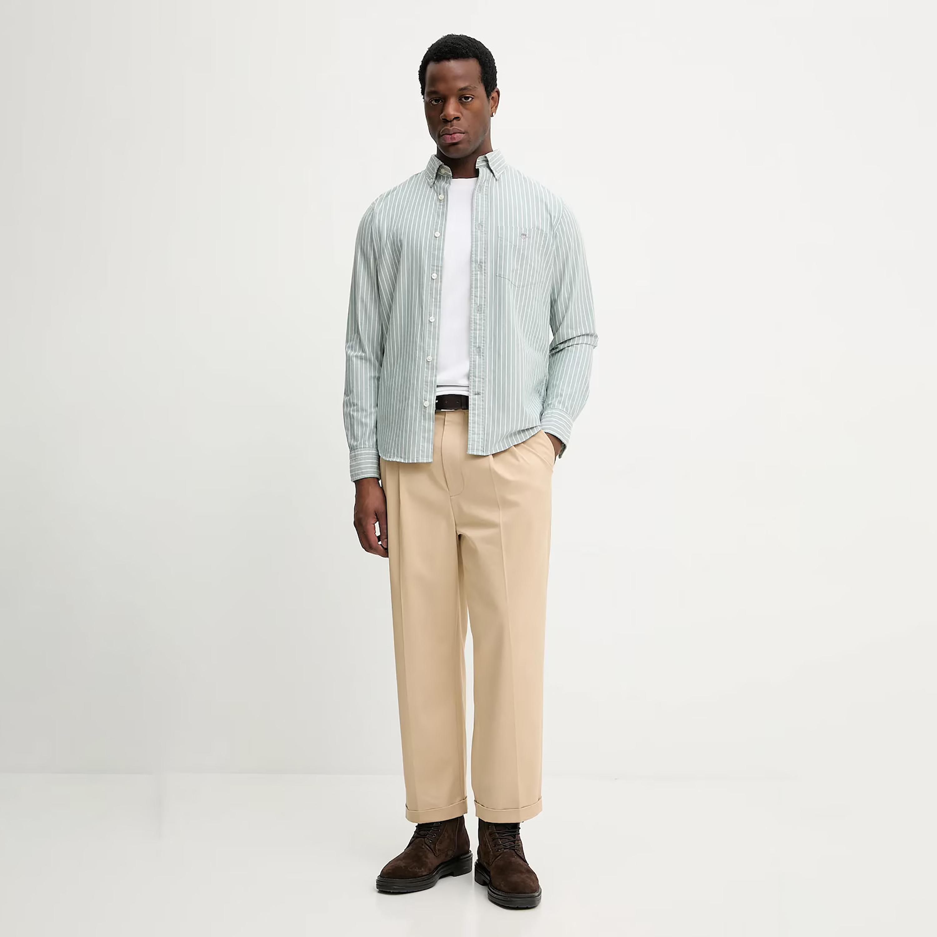 Gant Striped Regular Fit Long Sleeves Classic Oxford Button-Down Collar Men's Shirt-men-clothing-shirts-image-9