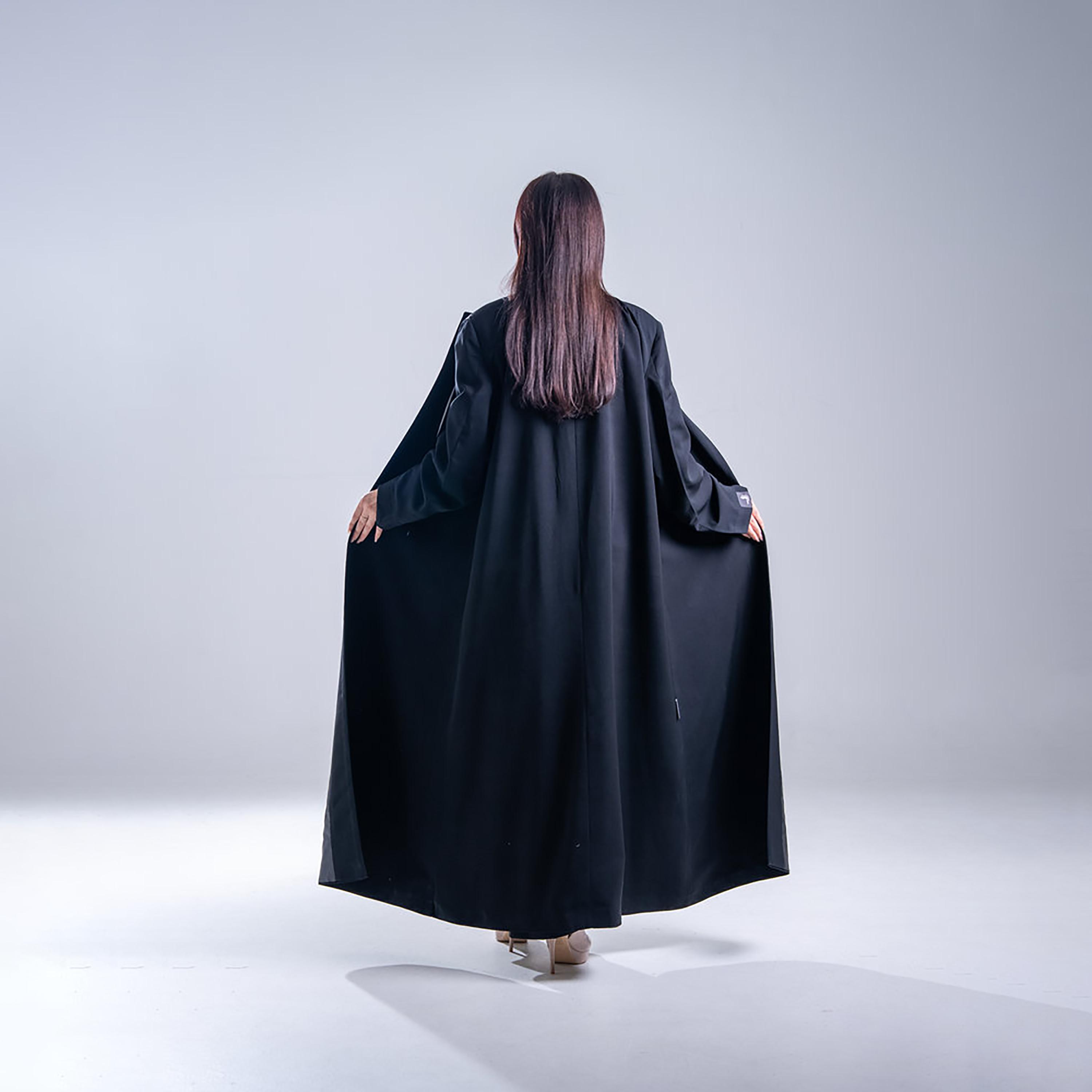 عباية كريب نسائية بقصة نصف كلوش مع تفاصيل تحديد متباينة من إليجانت حجاب-women-arabicclothing-abayas-image-5