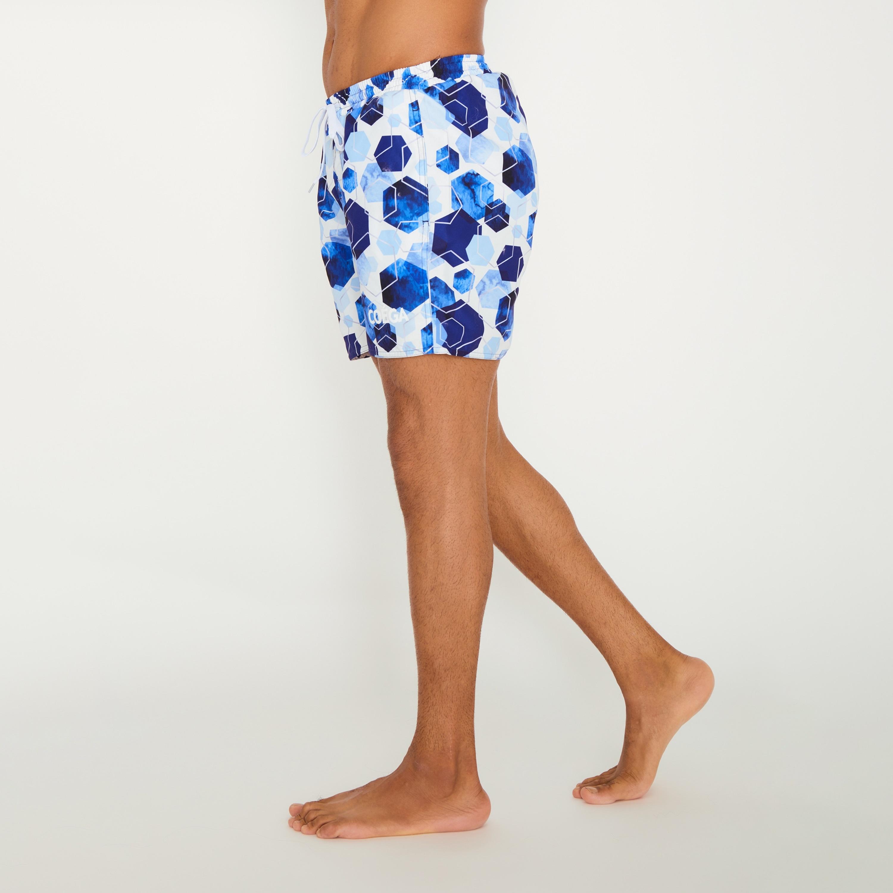 COEGA Sunwear Men's Boardshorts, Navy Watercolour Hexagons-men-clothing-swimandbeach-shorts-image-2