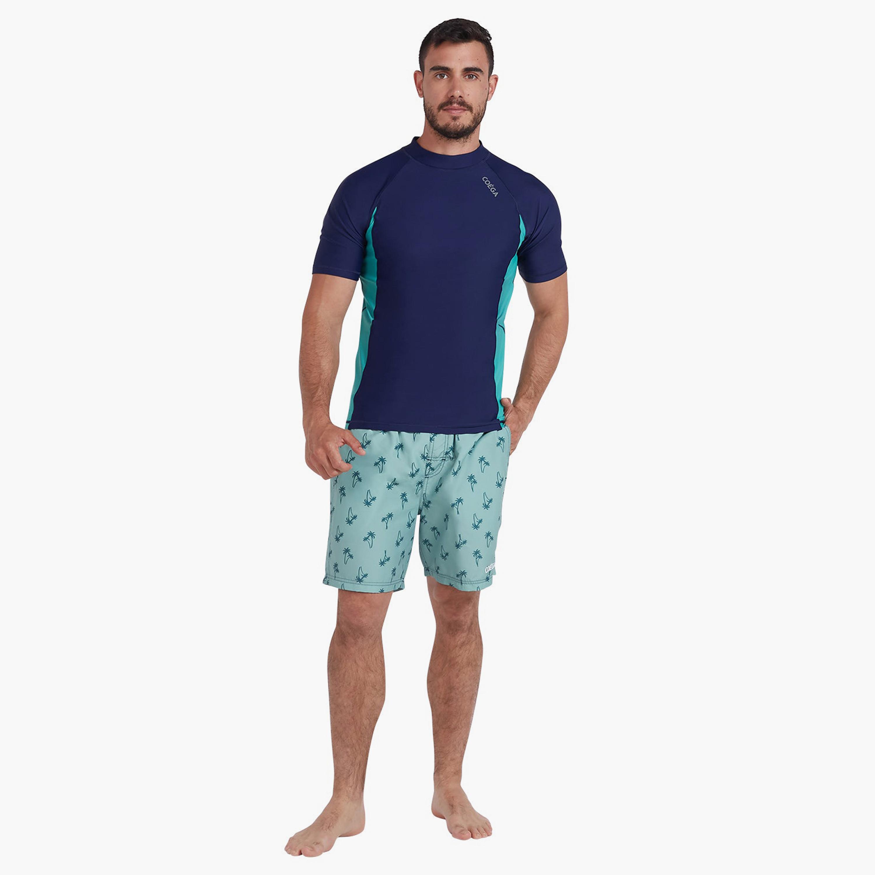 كويغا - شورت سباحة رجالي، أزرق داكن بنقشة نخيل الربيع-sports-men-clothing-swimwear-image-4