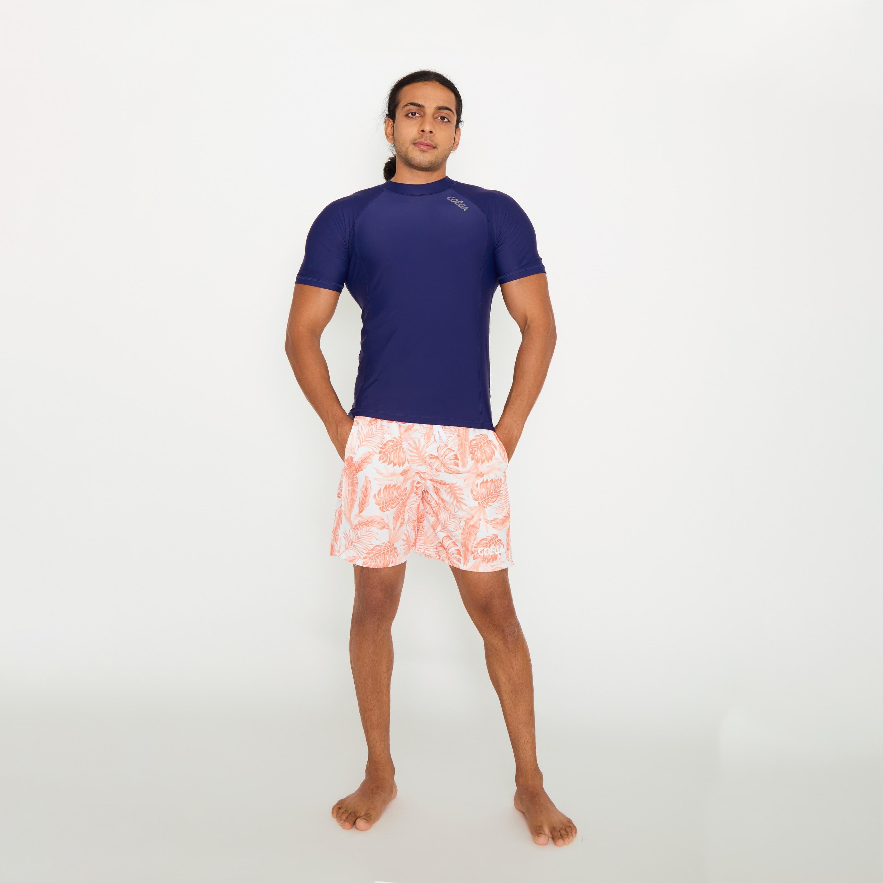 شورت COEGA Sunwear للرجال، مصنوع من أوراق الشجر الاستوائية المرجانية-men-clothing-swimandbeach-shorts-image-1