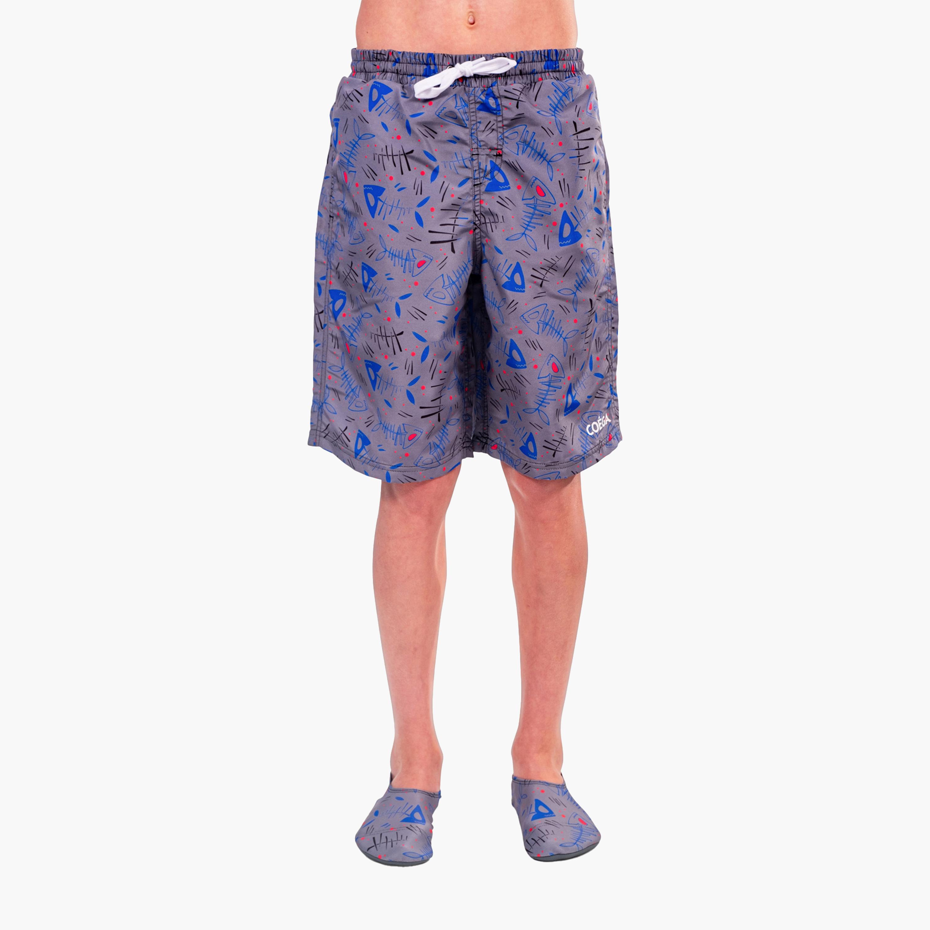 COEGA Boys Kids Boardshorts - Blue Black Fish-sports-gear-swimming-boy-image-1