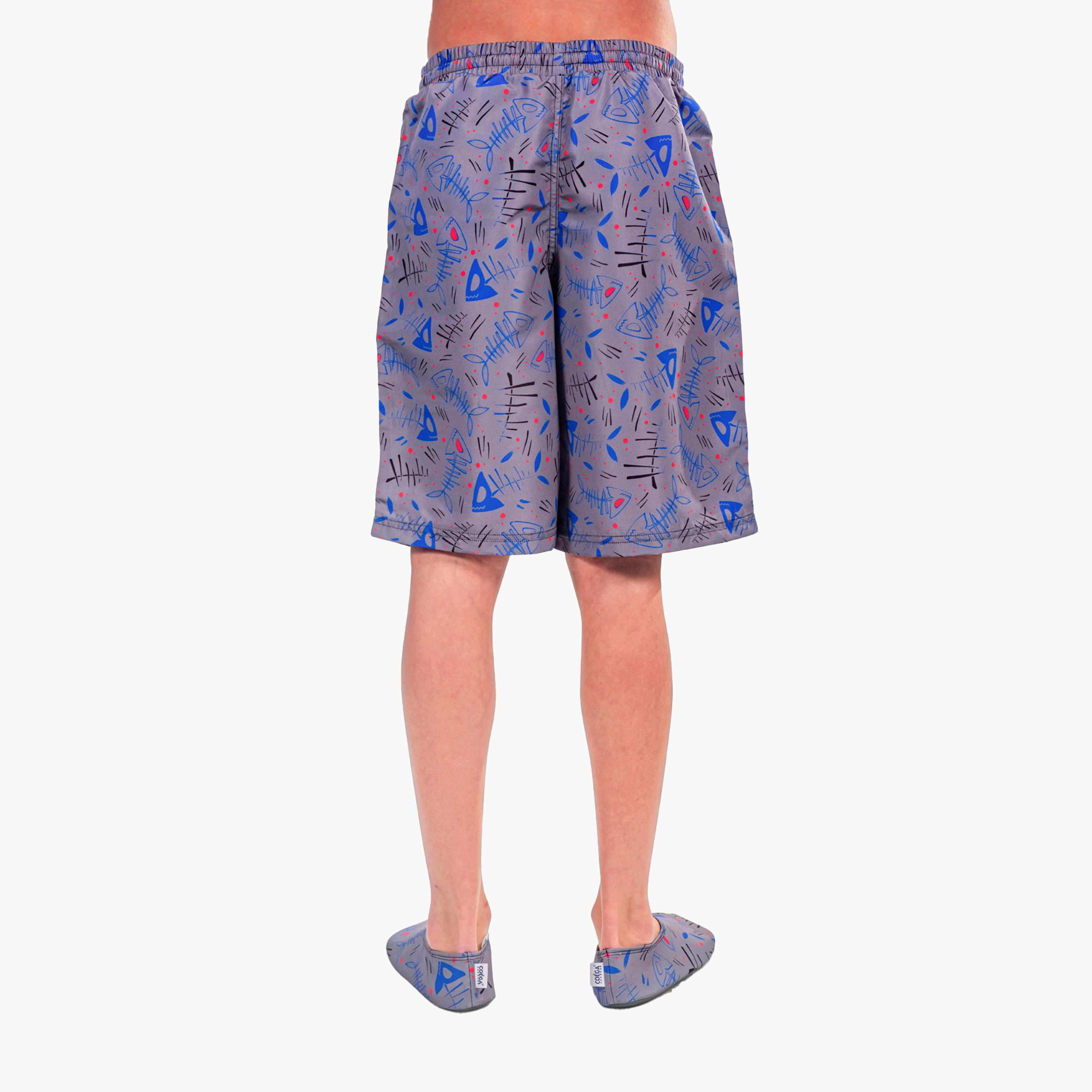 COEGA Boys Kids Boardshorts - Blue Black Fish-sports-gear-swimming-boy-image-2