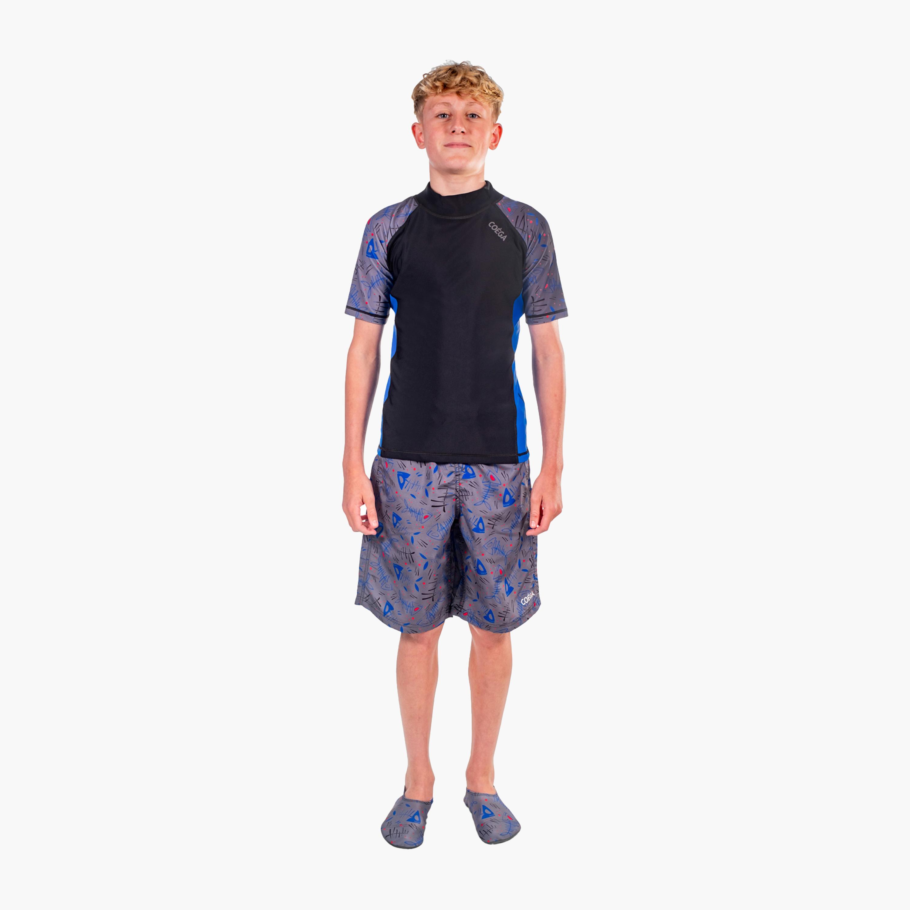 COEGA Boys Kids Boardshorts - Blue Black Fish-sports-gear-swimming-boy-image-5