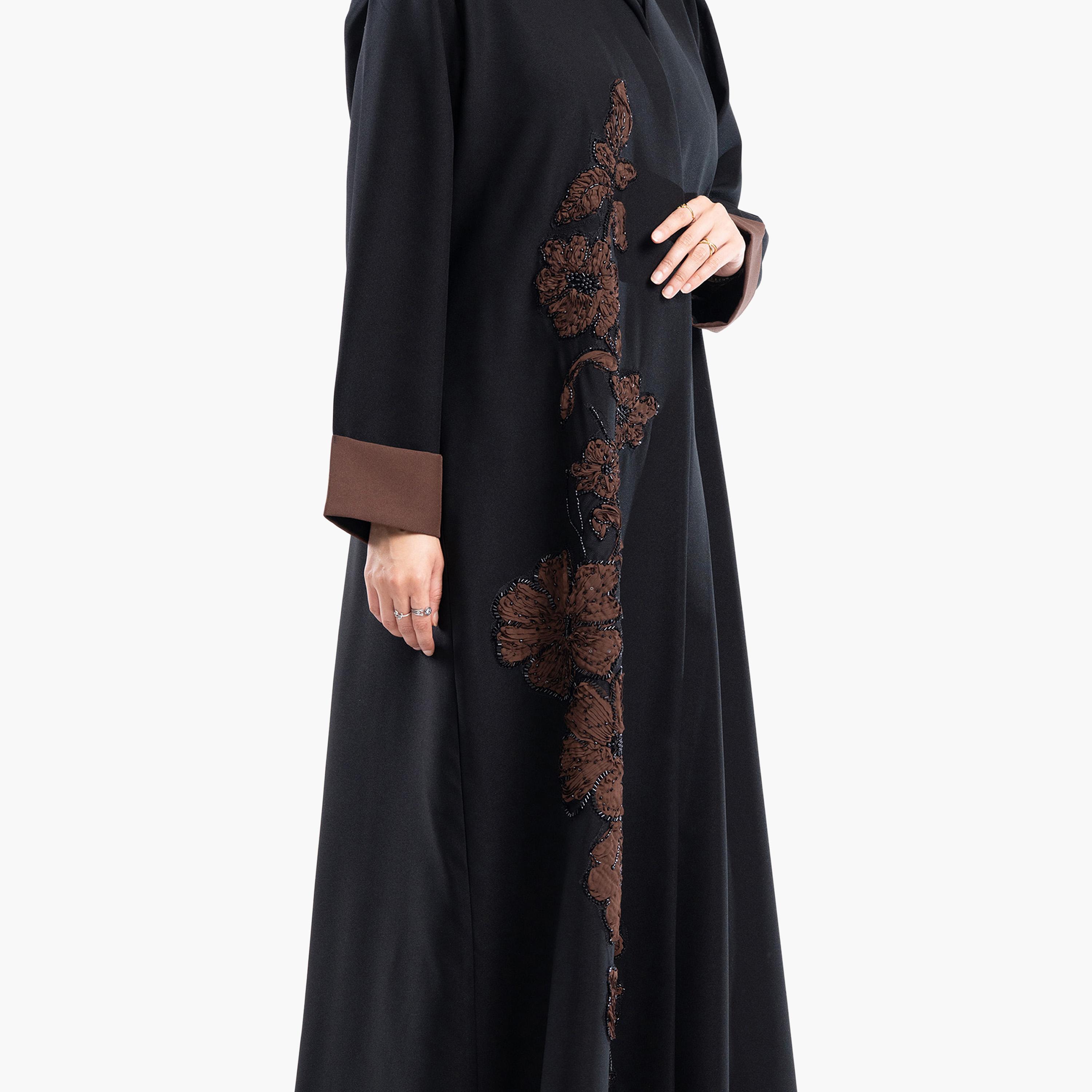Zahiyh Embroidered & Beaded Evening Abaya with Hijab-women-arabicclothing-abayas-image-3