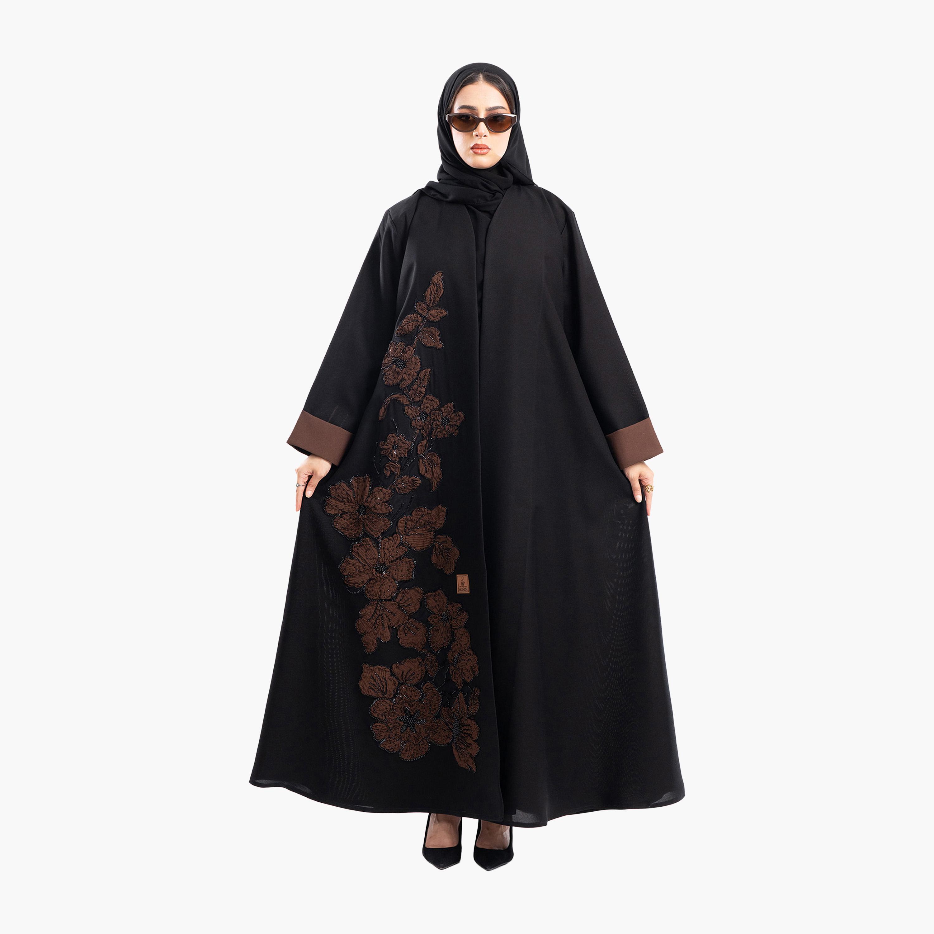 Zahiyh Embroidered & Beaded Evening Abaya with Hijab-women-arabicclothing-abayas-image-4