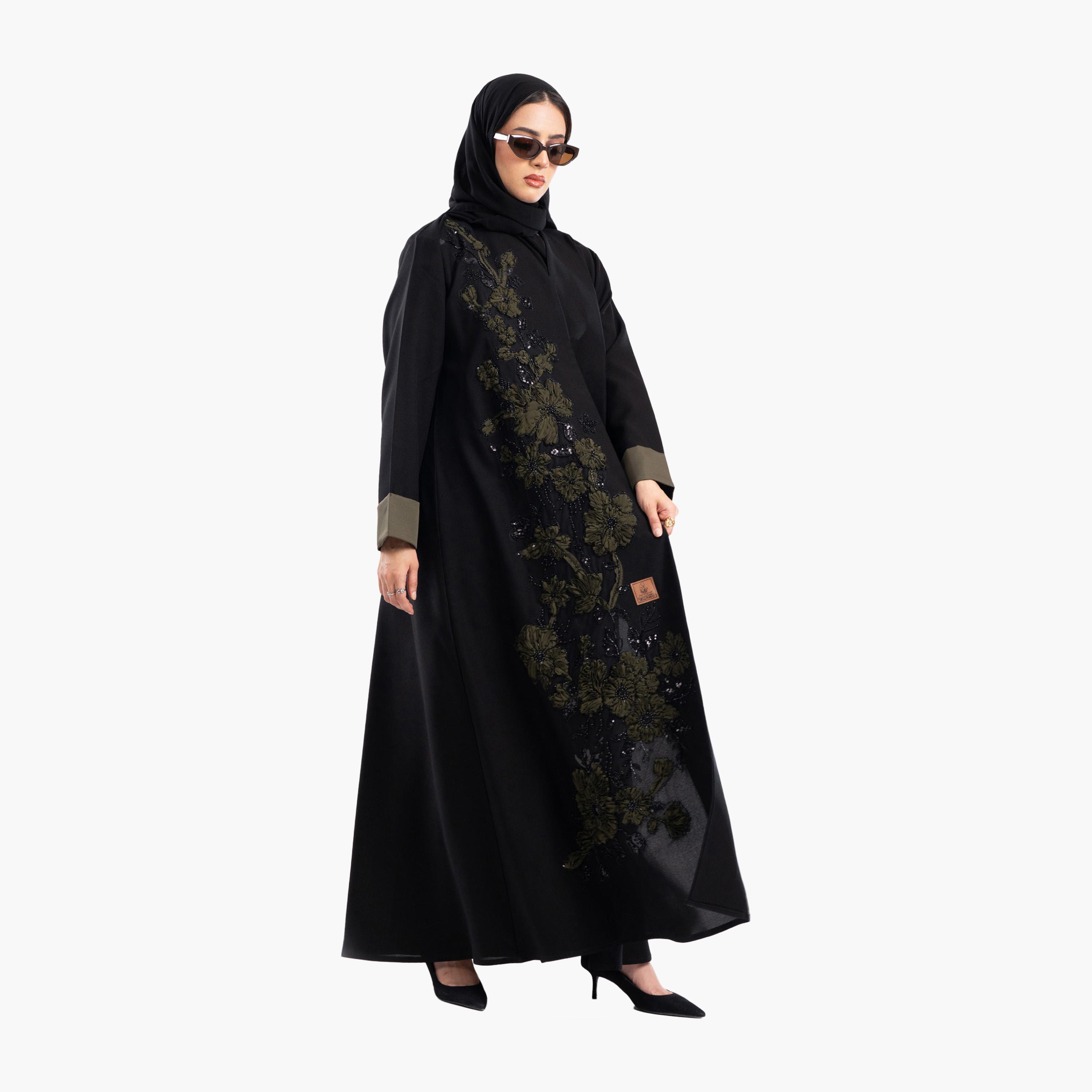 Zahiyh Embroidered & Beaded Evening Abaya with Hijab-women-arabicclothing-abayas-image-2