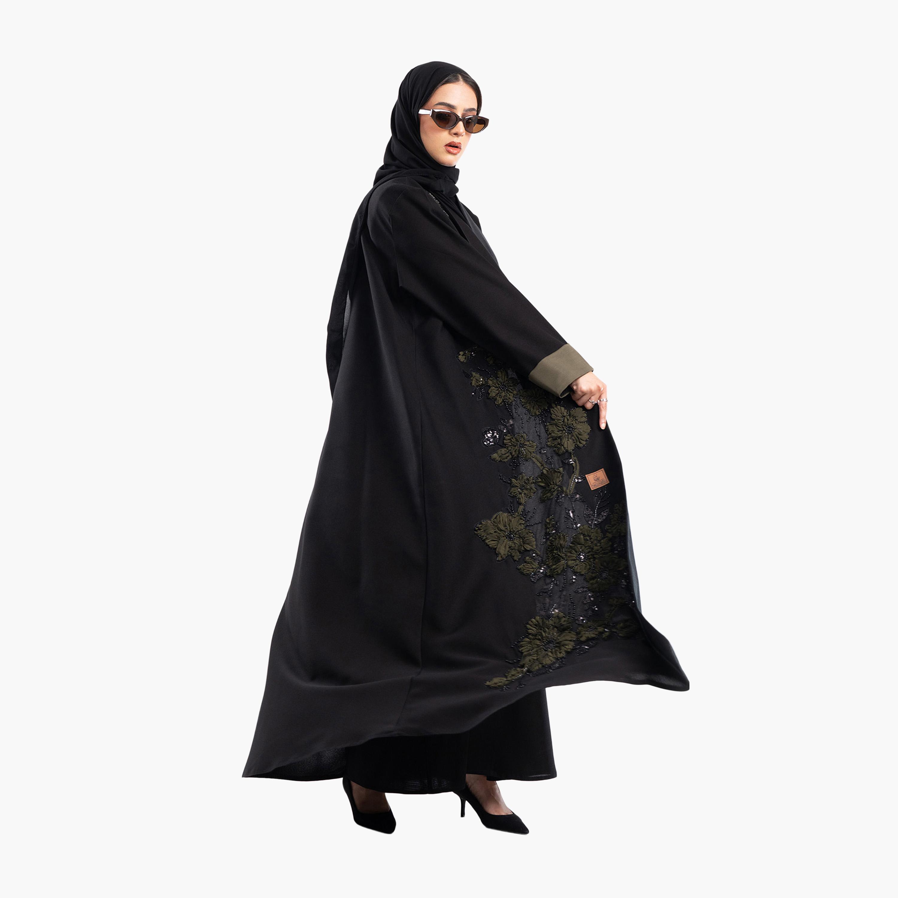 Zahiyh Embroidered & Beaded Evening Abaya with Hijab-women-arabicclothing-abayas-image-5