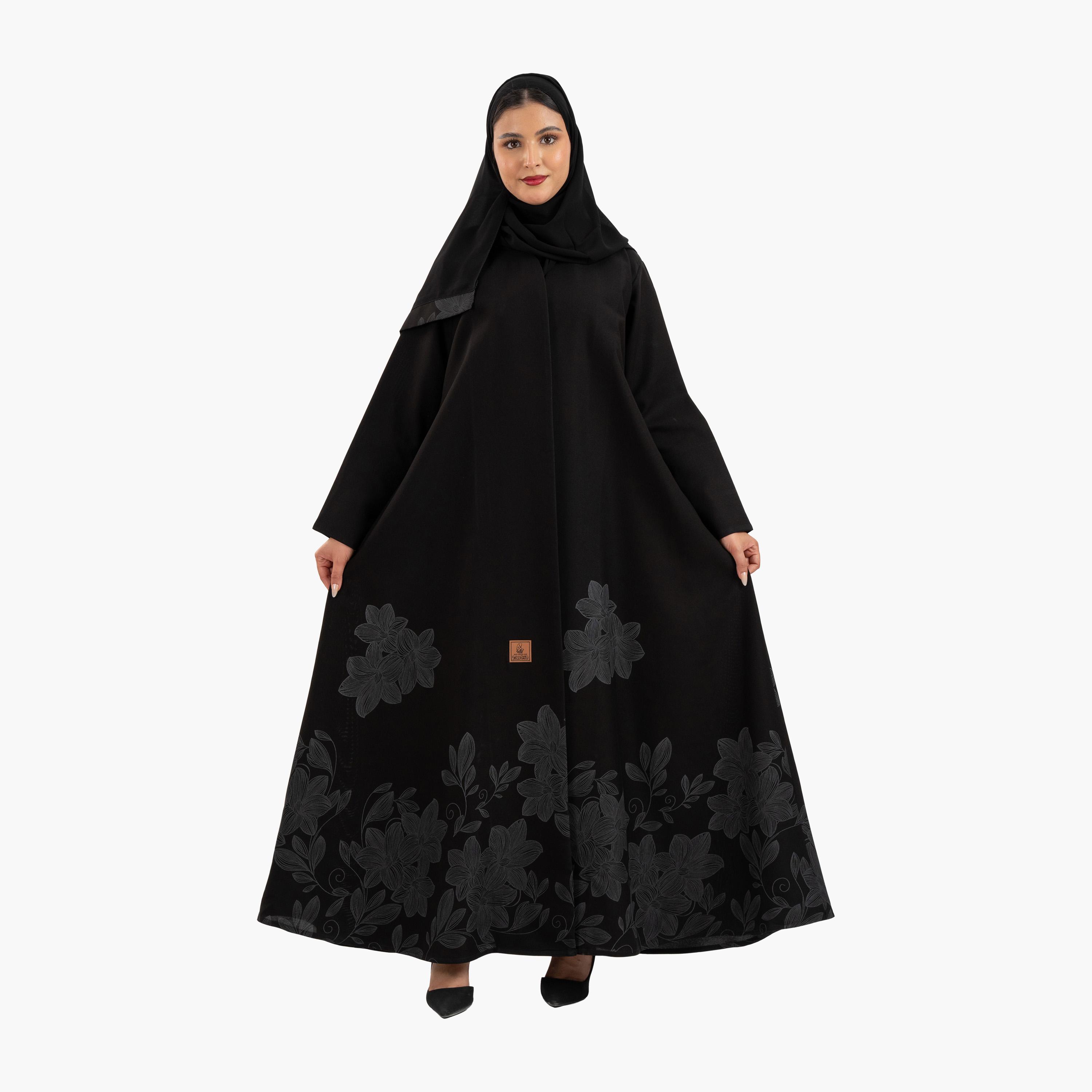 Zahiyh Floral Printed Women's Abaya with Hijab-women-arabicclothing-abayas-image-2