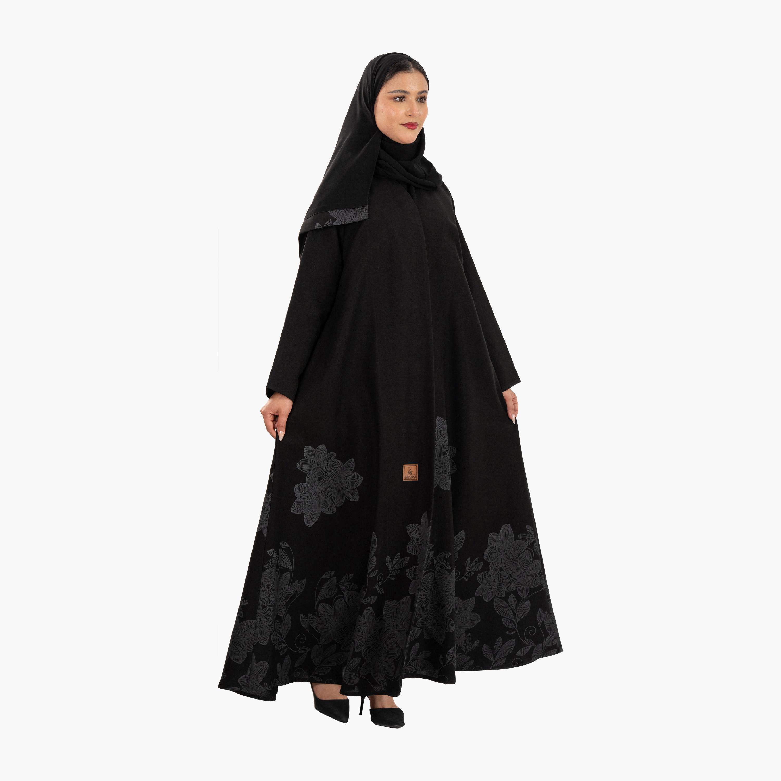 Zahiyh Floral Printed Women's Abaya with Hijab-women-arabicclothing-abayas-image-3