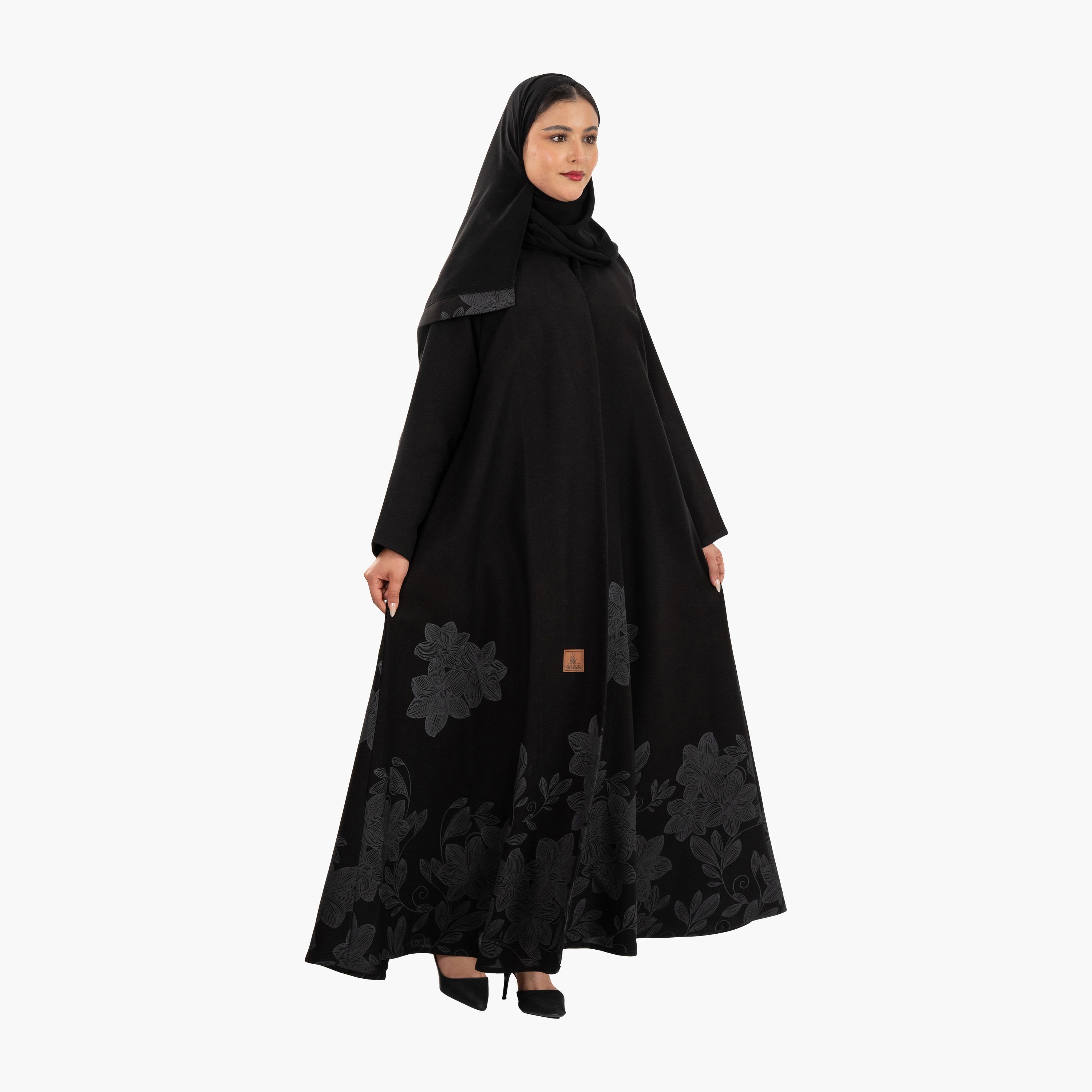 Zahiyh Floral Printed Women's Abaya with Hijab-women-arabicclothing-abayas-image-4