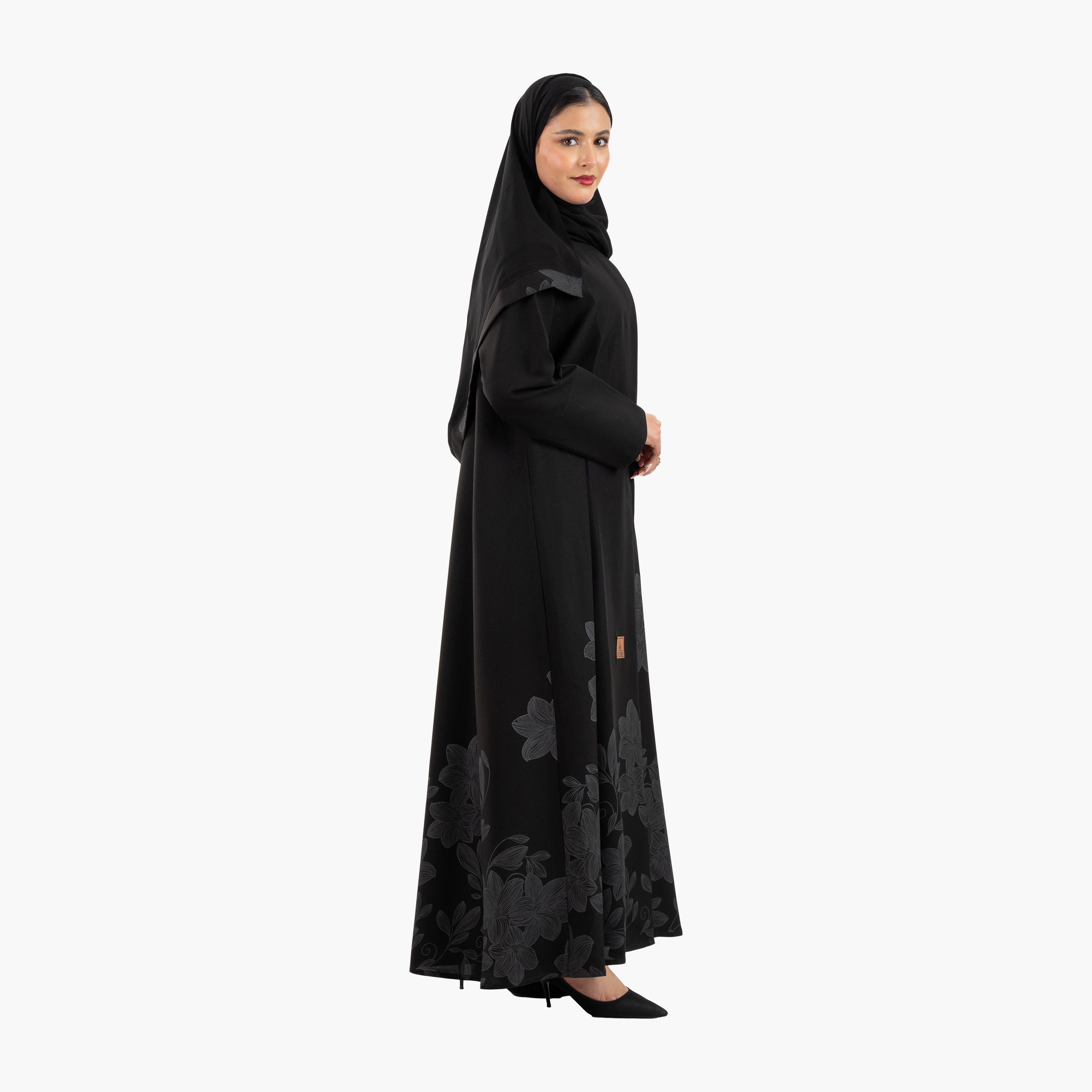Zahiyh Floral Printed Women's Abaya with Hijab-women-arabicclothing-abayas-image-5