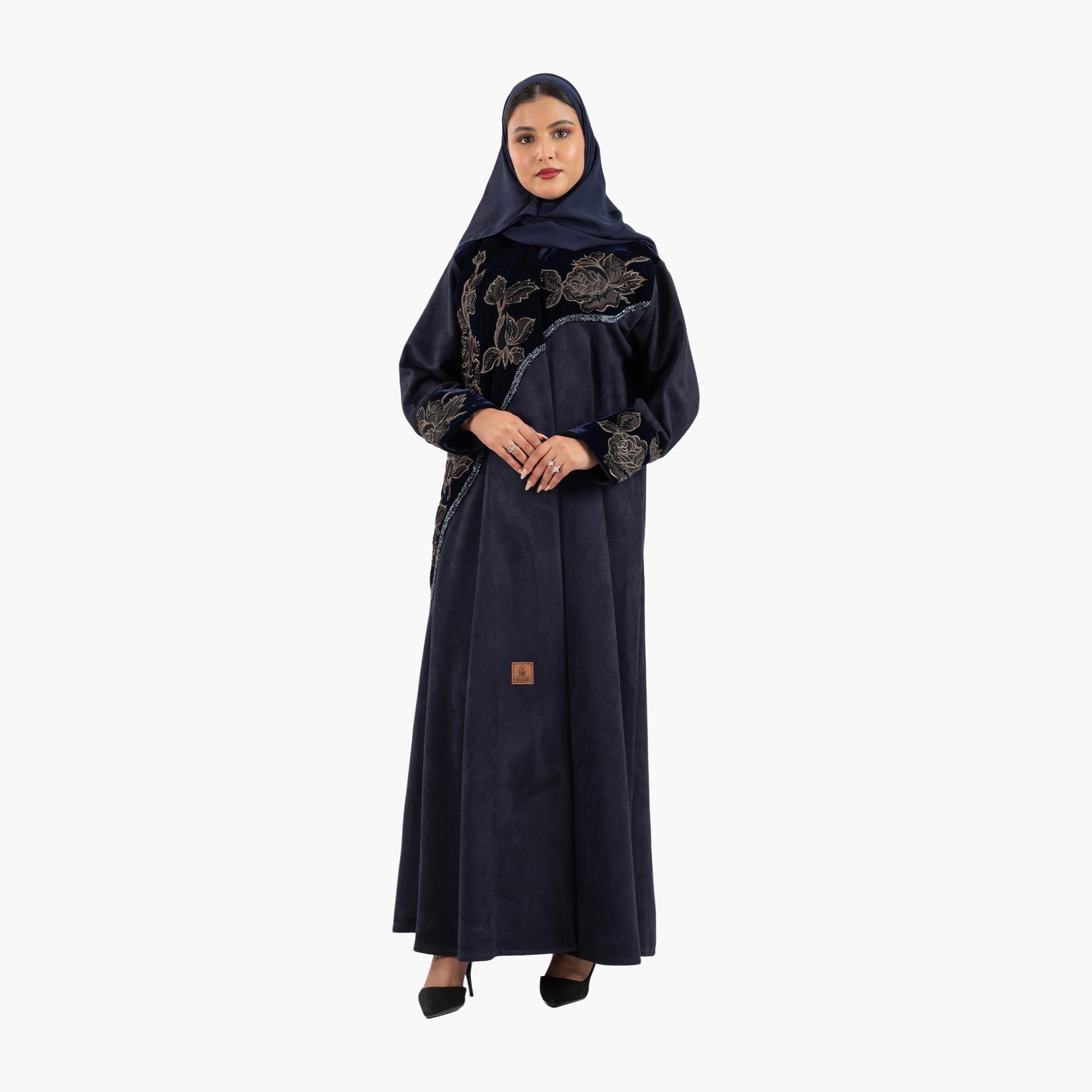 Zahiyh Floral Embroidered Evening Women's Abaya with Hijab-women-arabicclothing-abayas-image-2