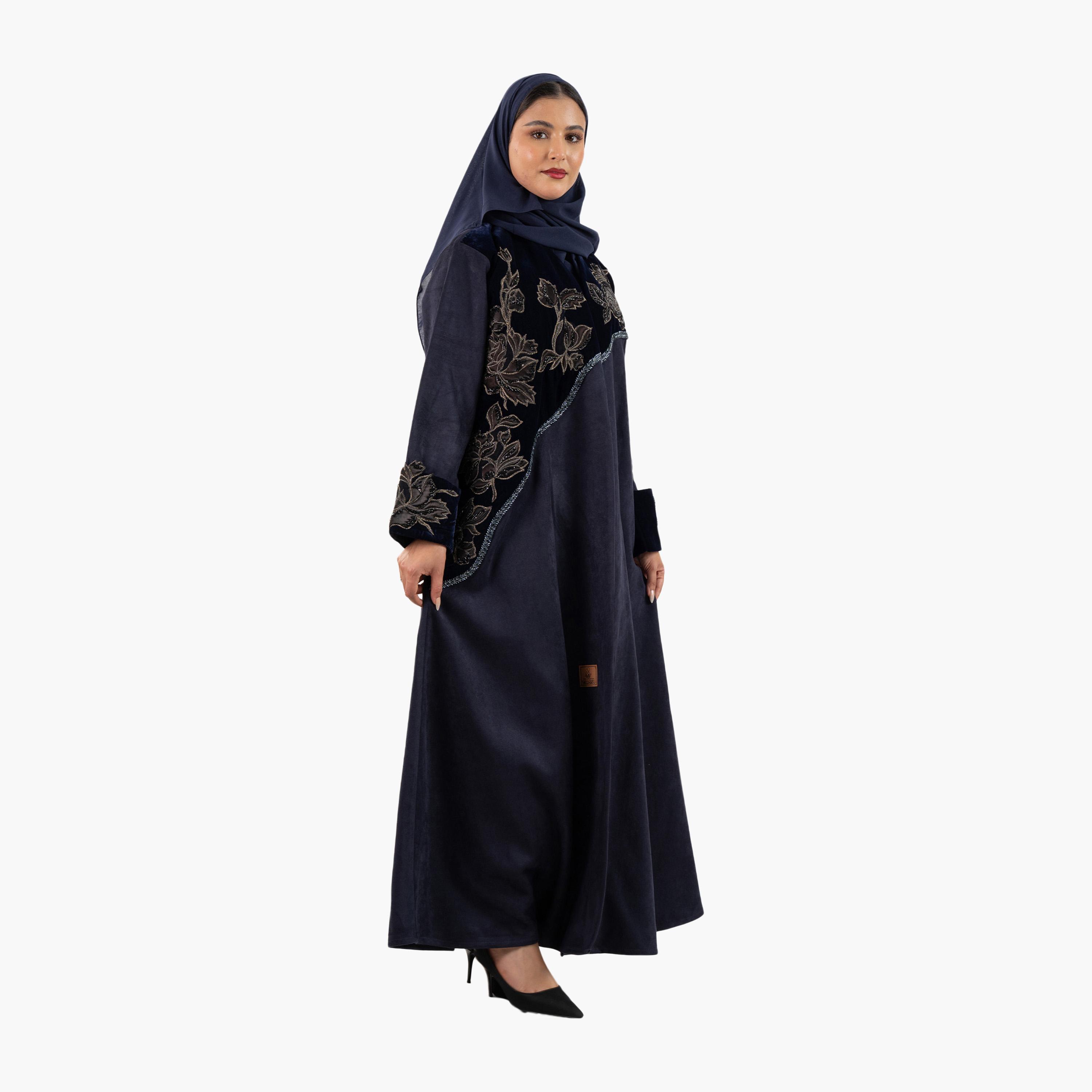 Zahiyh Floral Embroidered Evening Women's Abaya with Hijab-women-arabicclothing-abayas-image-3