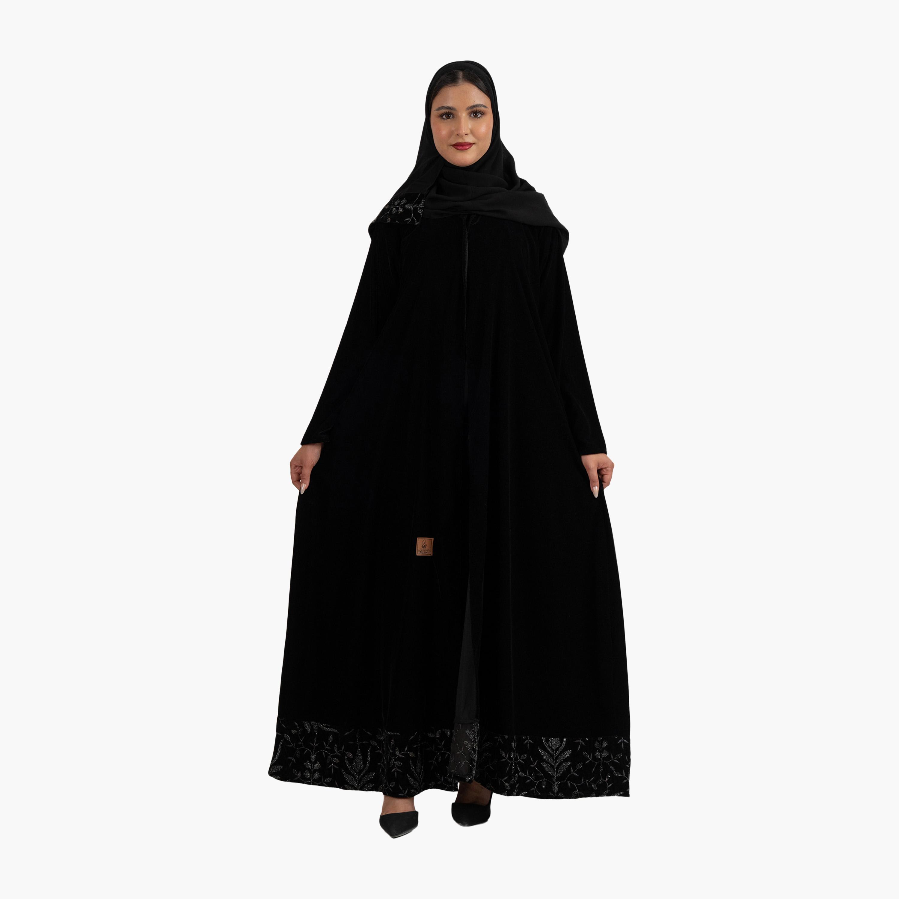 Zahiyh Black Women's Abaya with Hijab-women-arabicclothing-abayas-image-1