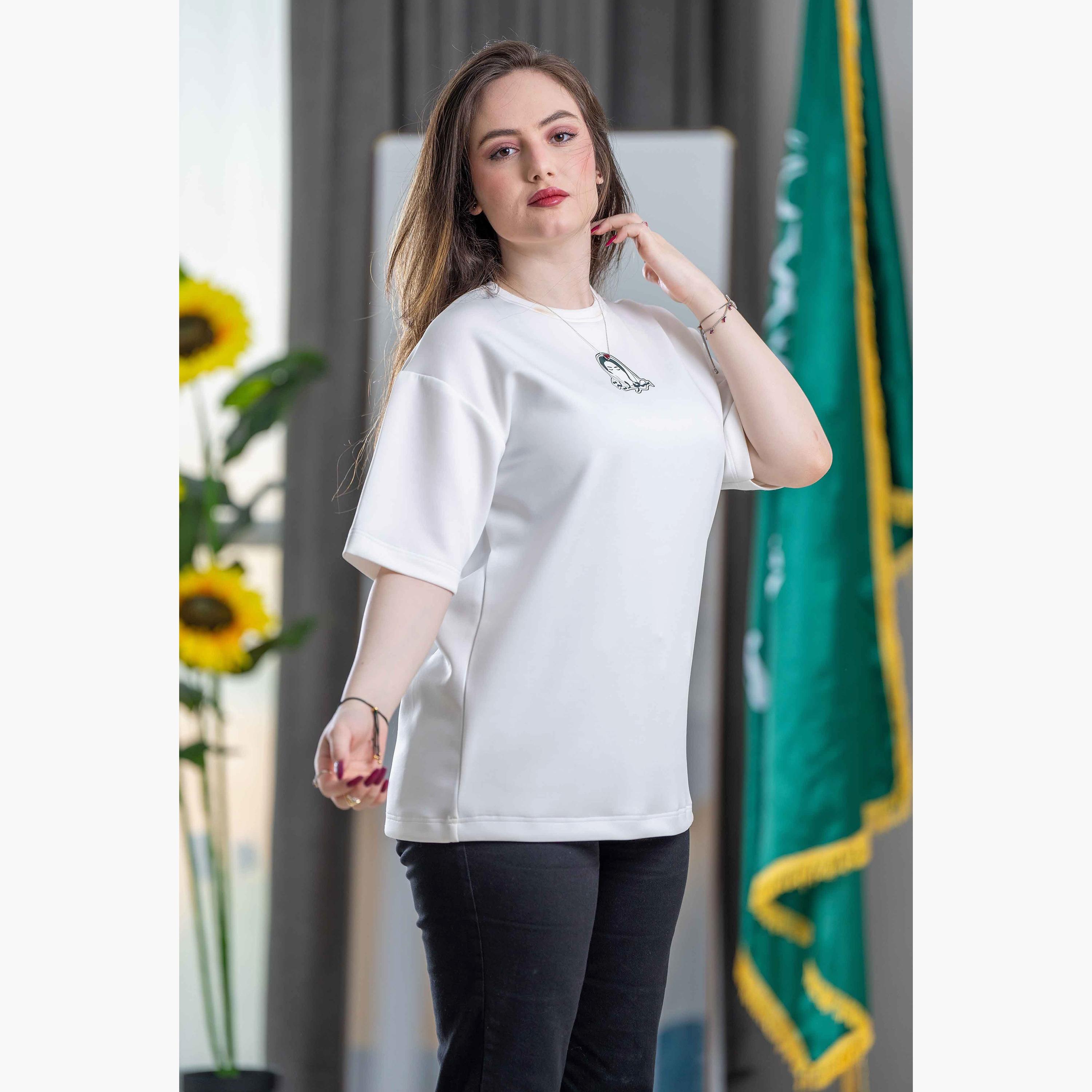 sanefn White KSA National Day Printed Women's T-Shirt-women-clothing-tshirts-image-3