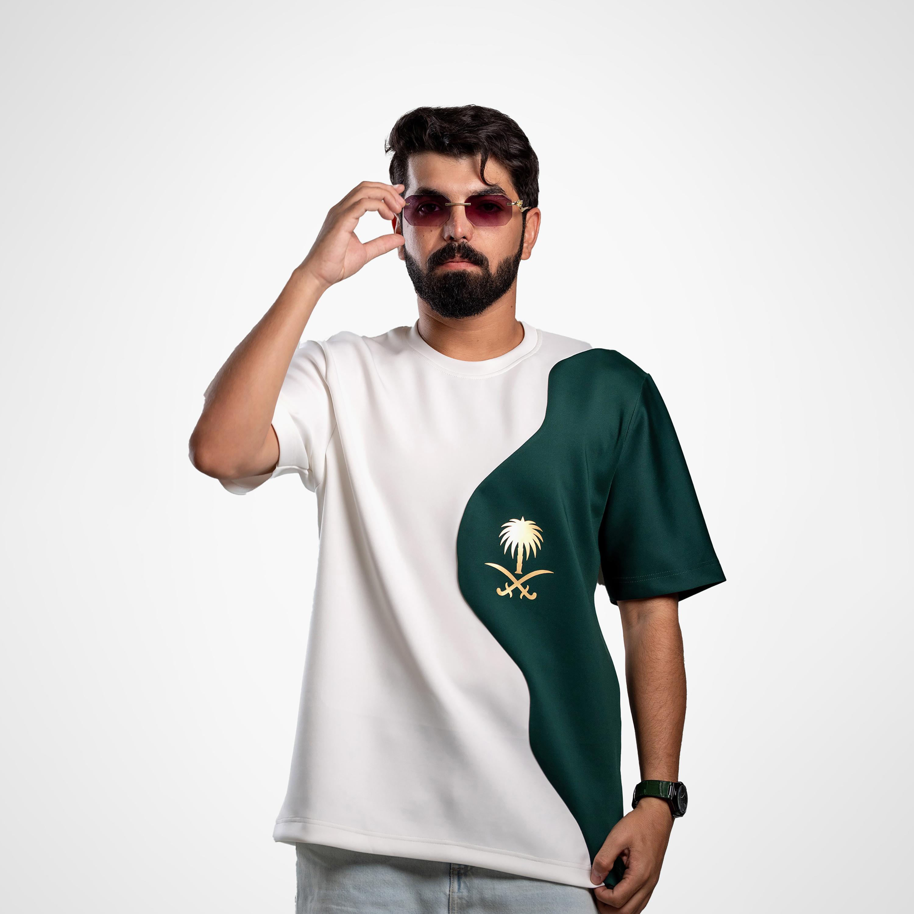 sanefn Saudi Emblem Colorblock Crew Neck Short Sleeves Men's National Day T-Shirt-men-clothing-tshirtsandpolos-tshirts-image-3