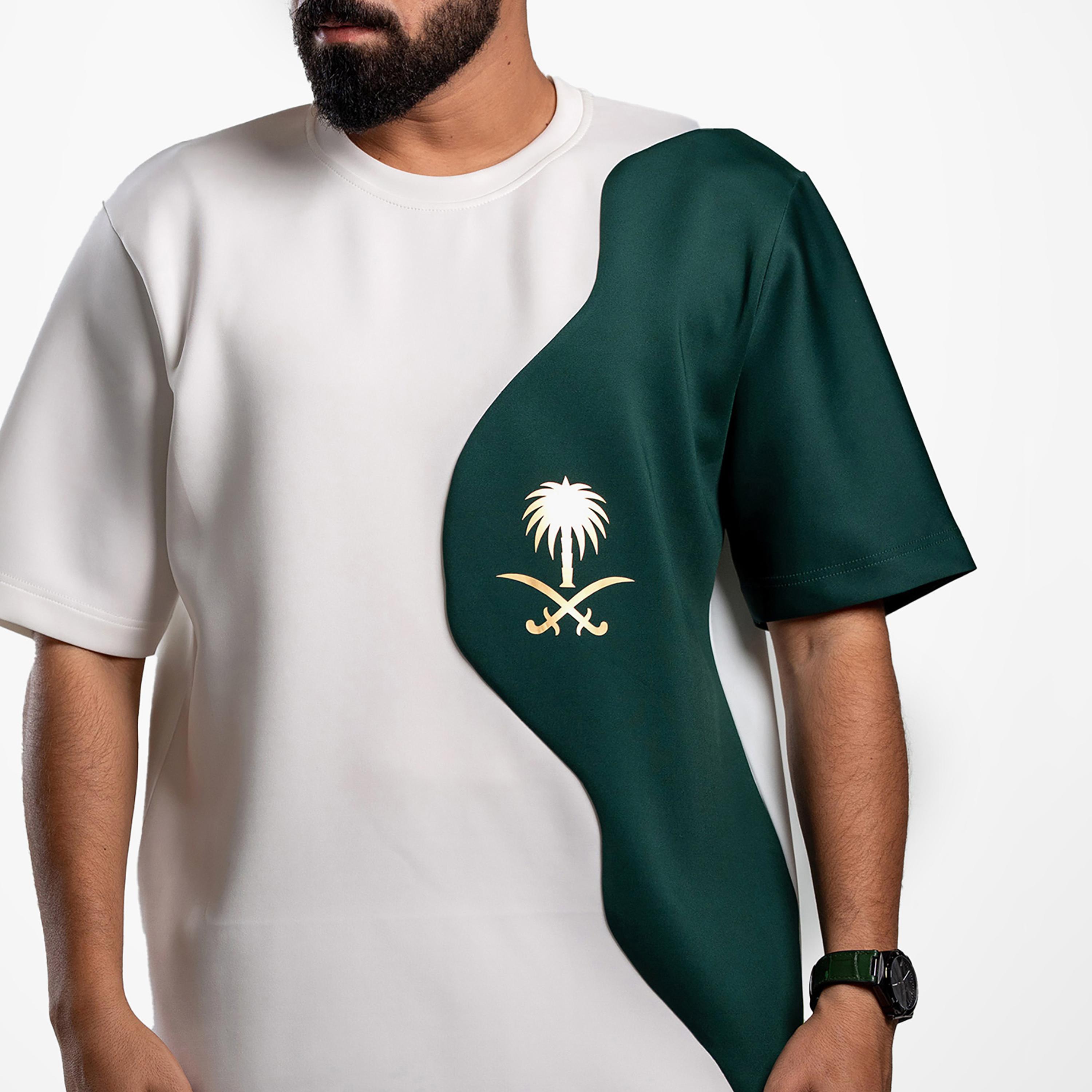 sanefn Saudi Emblem Colorblock Crew Neck Short Sleeves Men's National Day T-Shirt-men-clothing-tshirtsandpolos-tshirts-image-4