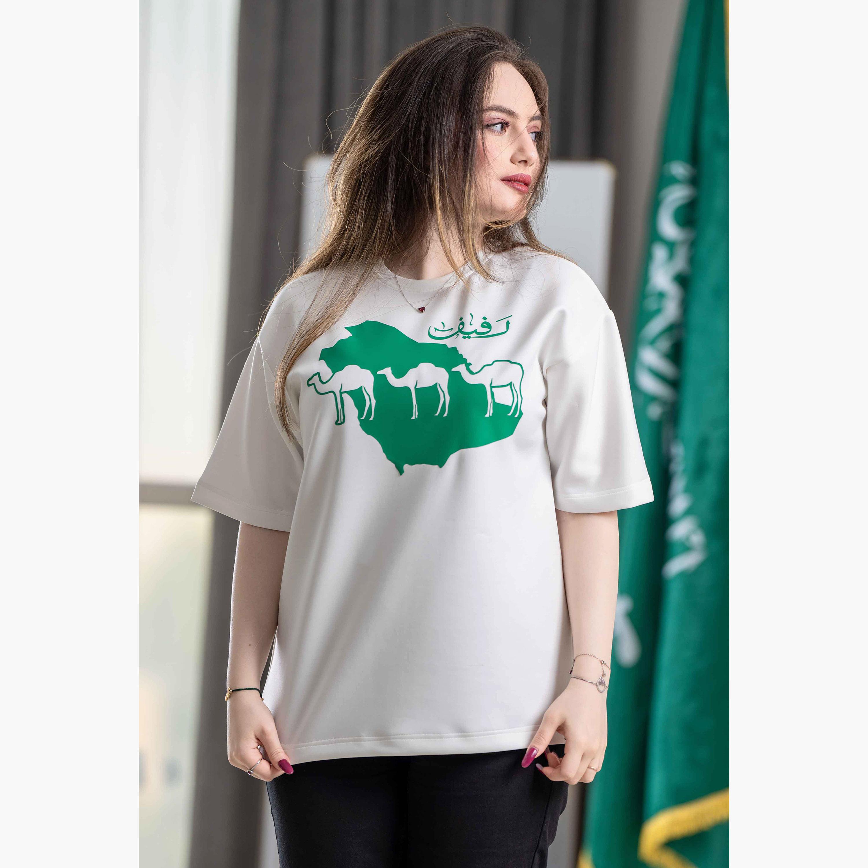 sanefn White KSA National Day Graphic Print Women's T-Shirt-women-clothing-tshirts-image-3