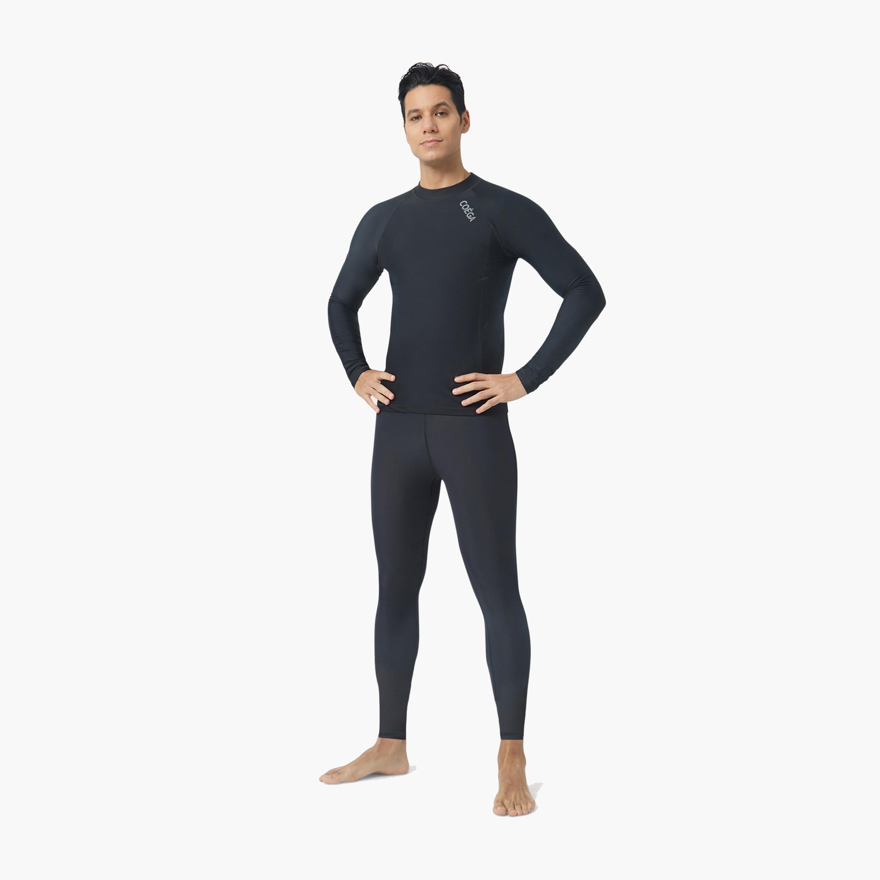 COEGA Mens Leggings Full Length - Black-sports-gear-swimming-men-image-3