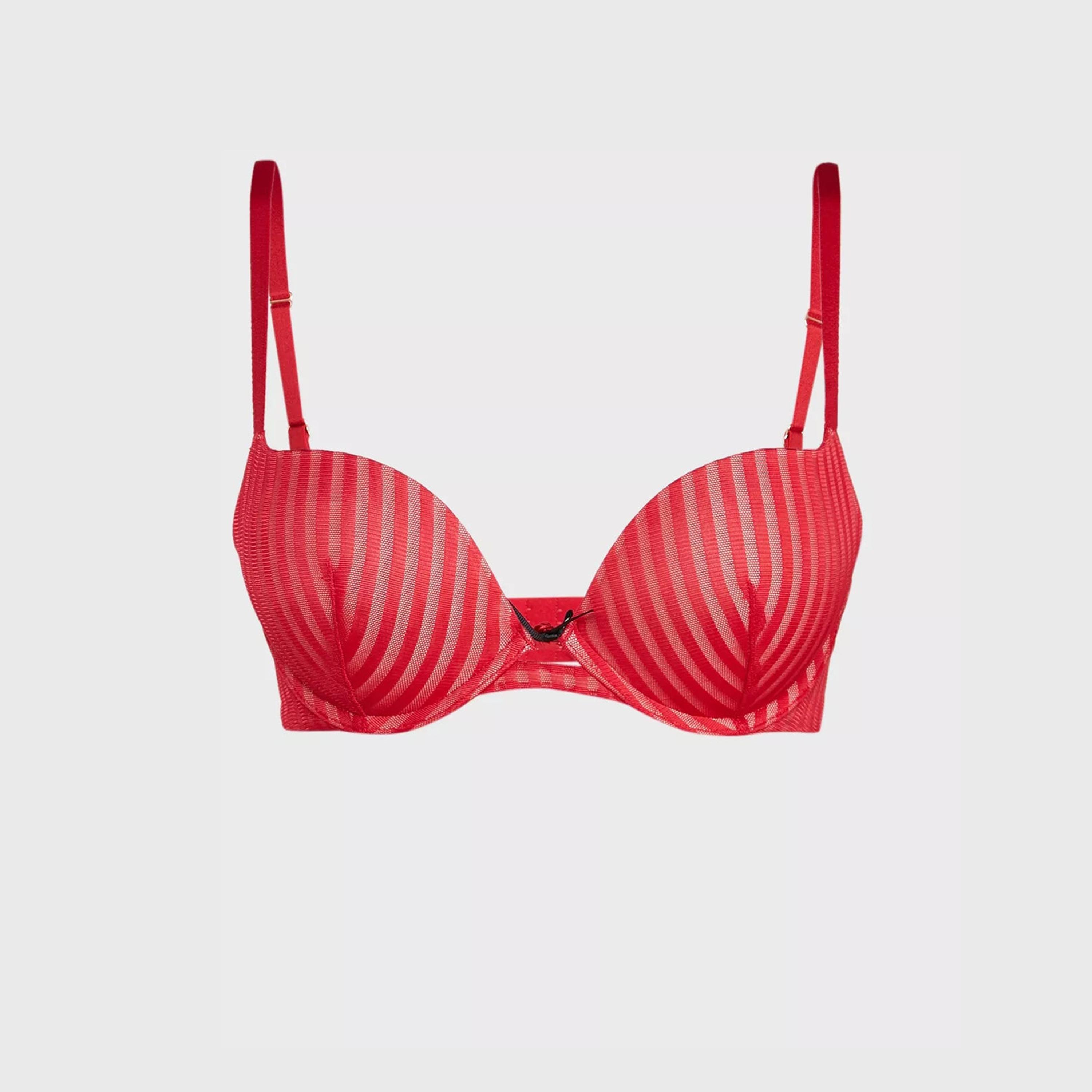 حمالة صدر نسائية لا سينزا بدون بطن جل غير مبطنة باللون الأحمر والوردي-women-clothing-lingerie-bras-image-1